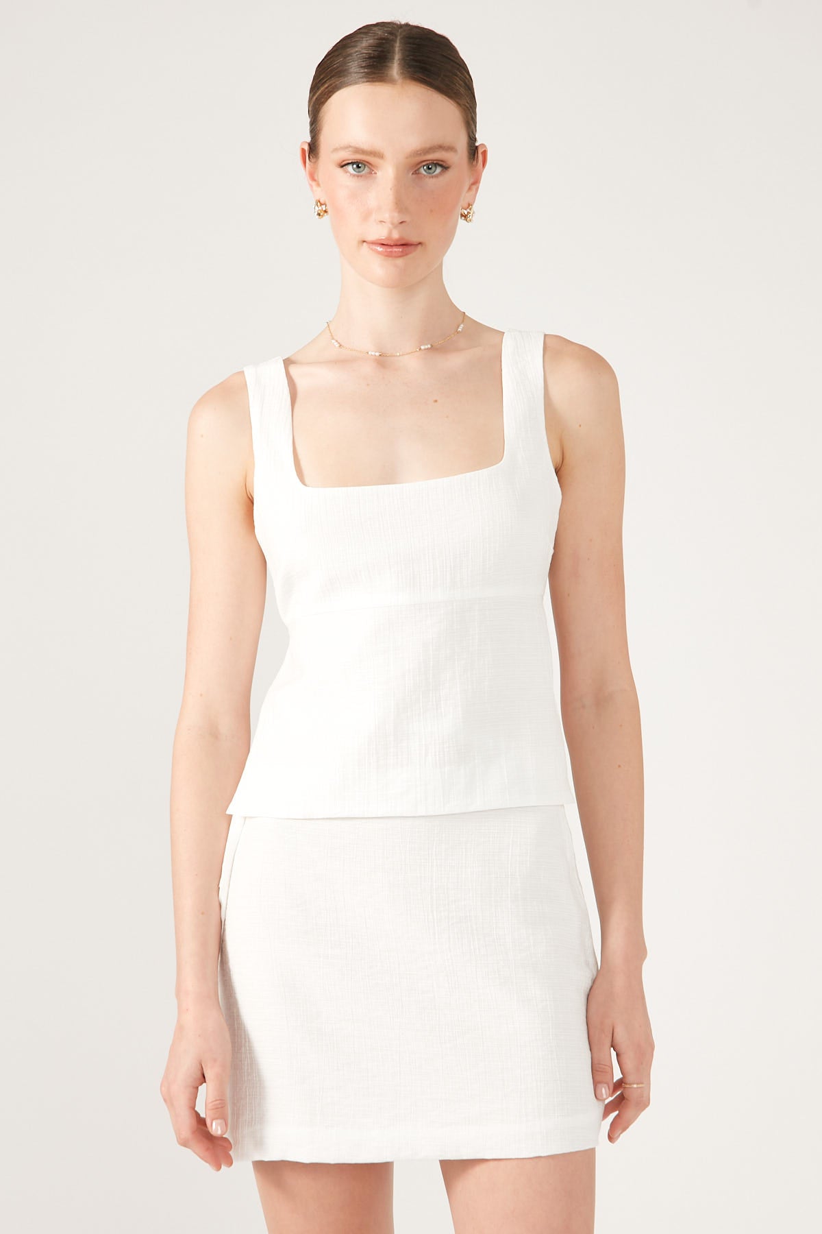 Perfect Stranger Golden Hour Tie Side Mini Skirt White