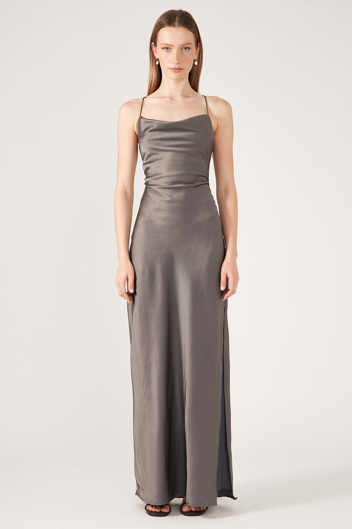 Perfect Stranger Evie Recycled Maxi Dress - Charcoal Charcoal