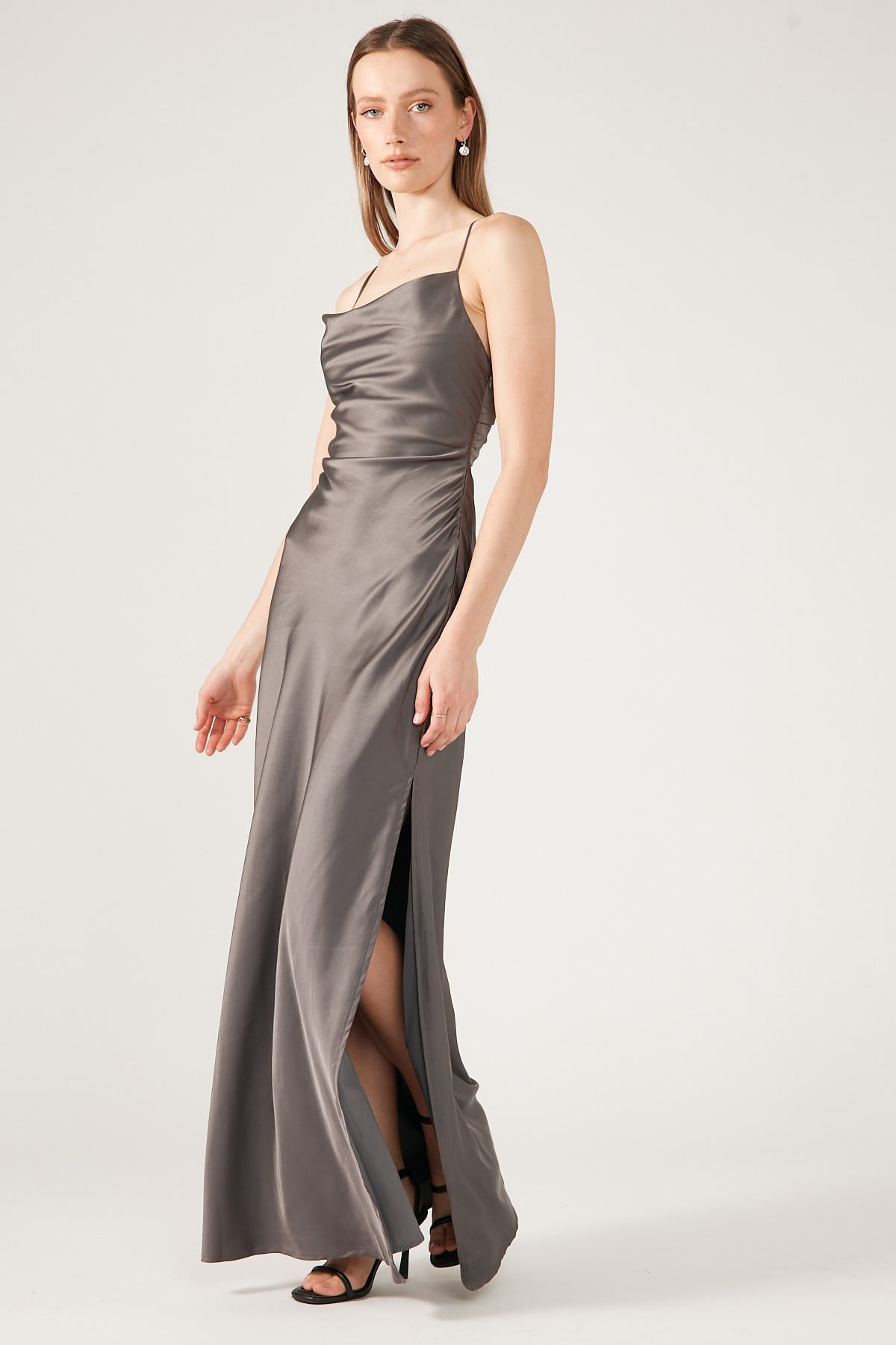 Perfect Stranger Evie Recycled Maxi Dress - Charcoal Charcoal