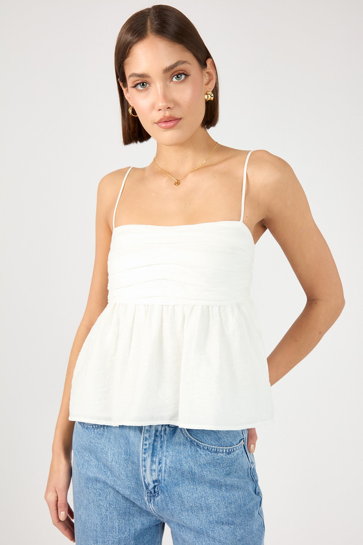 Perfect Stranger Sea Breeze Cami Top White