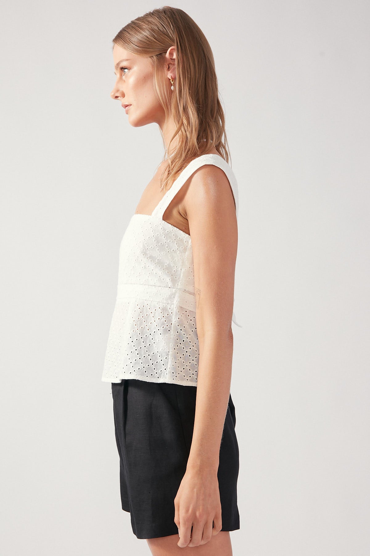Perfect Stranger Louise Broderie Top White