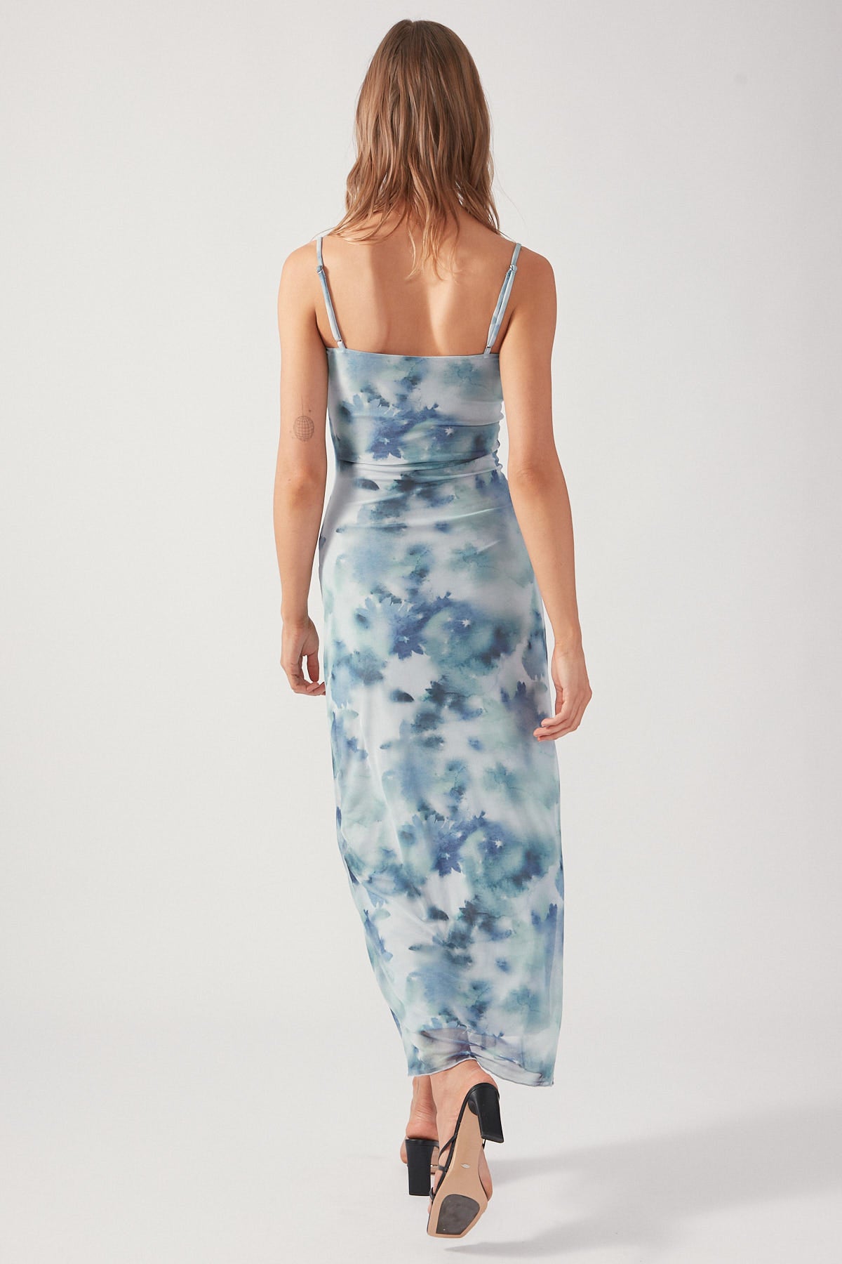 Perfect Stranger Celestial Bloom Midi Dress Blue Print