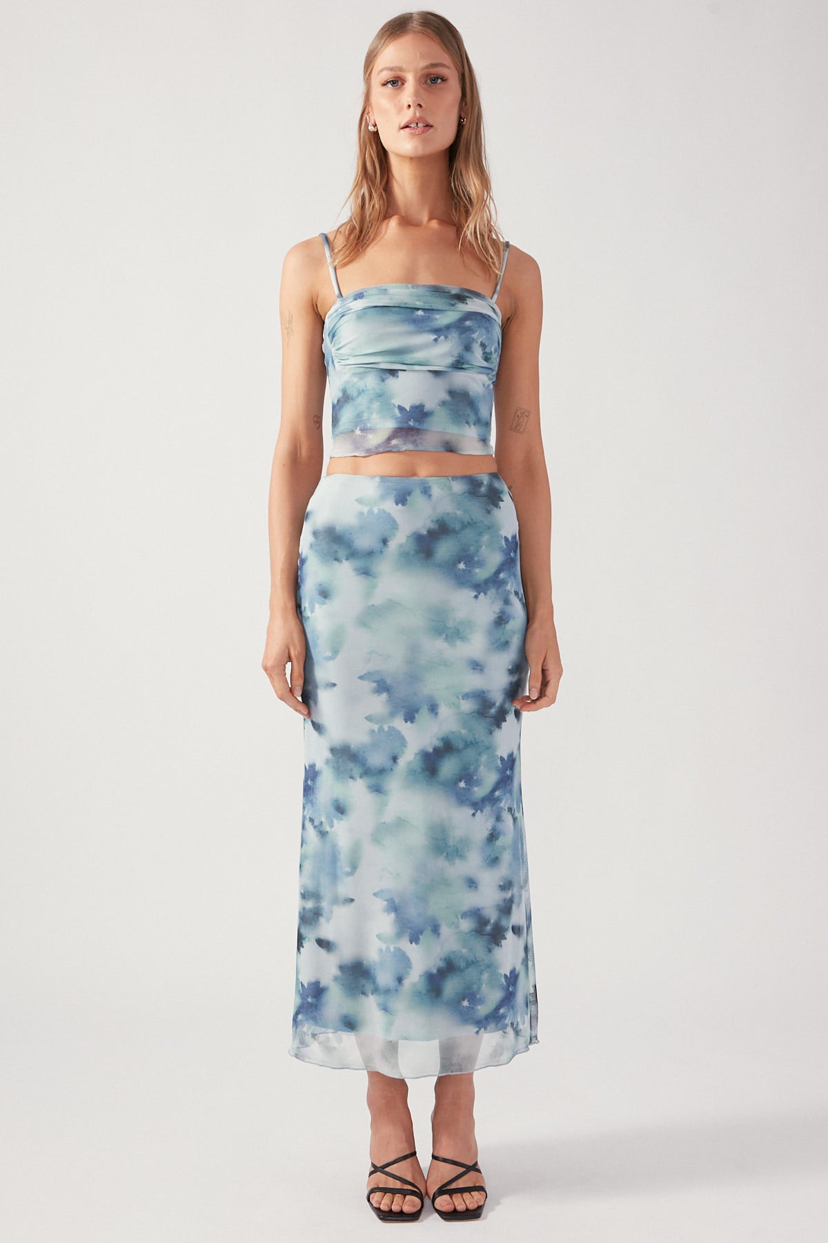 Perfect Stranger Celestial Bloom Maxi Skirt Multi