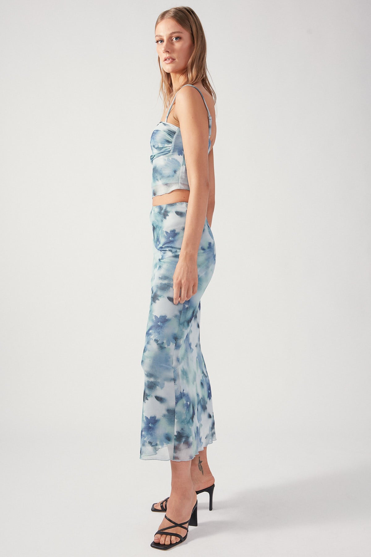 Perfect Stranger Celestial Bloom Maxi Skirt Multi