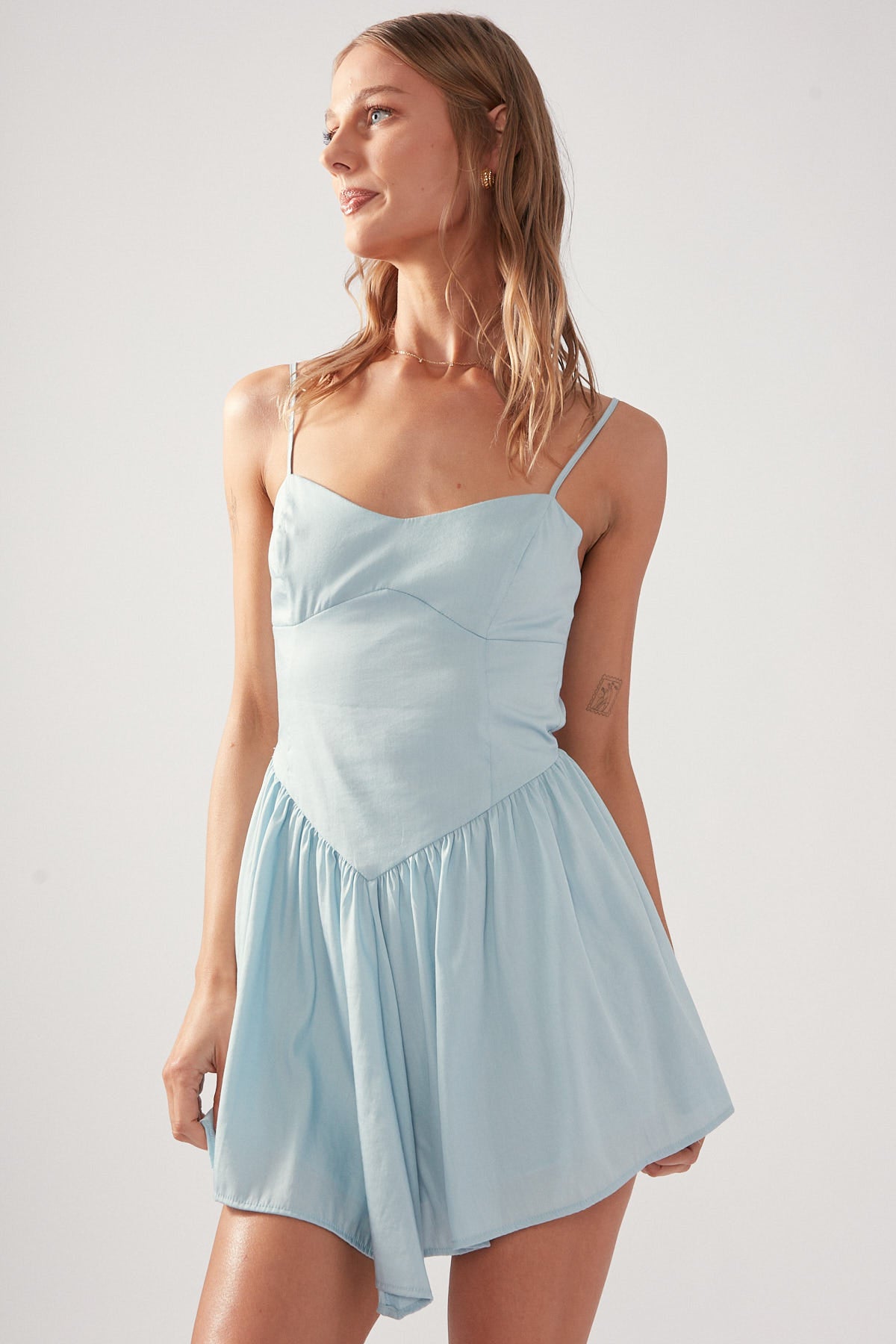 Perfect Stranger Dainty West Mini Dress Blue