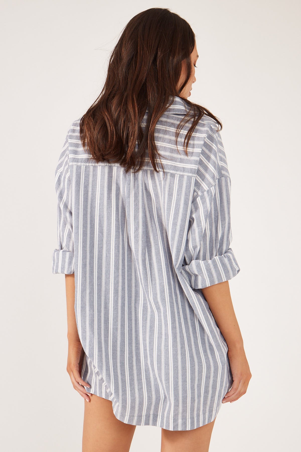 Perfect Stranger Khalo Oversized Stripe Shirt Blue Stripe