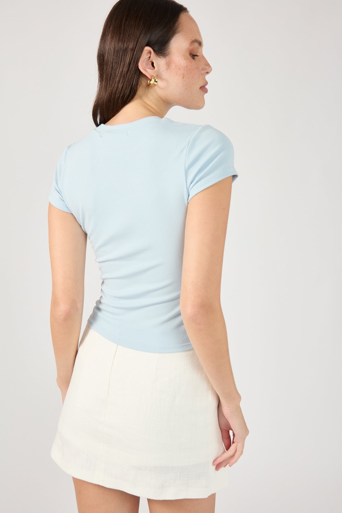 Perfect Stranger Cap Sleeve Tee Sky Blue
