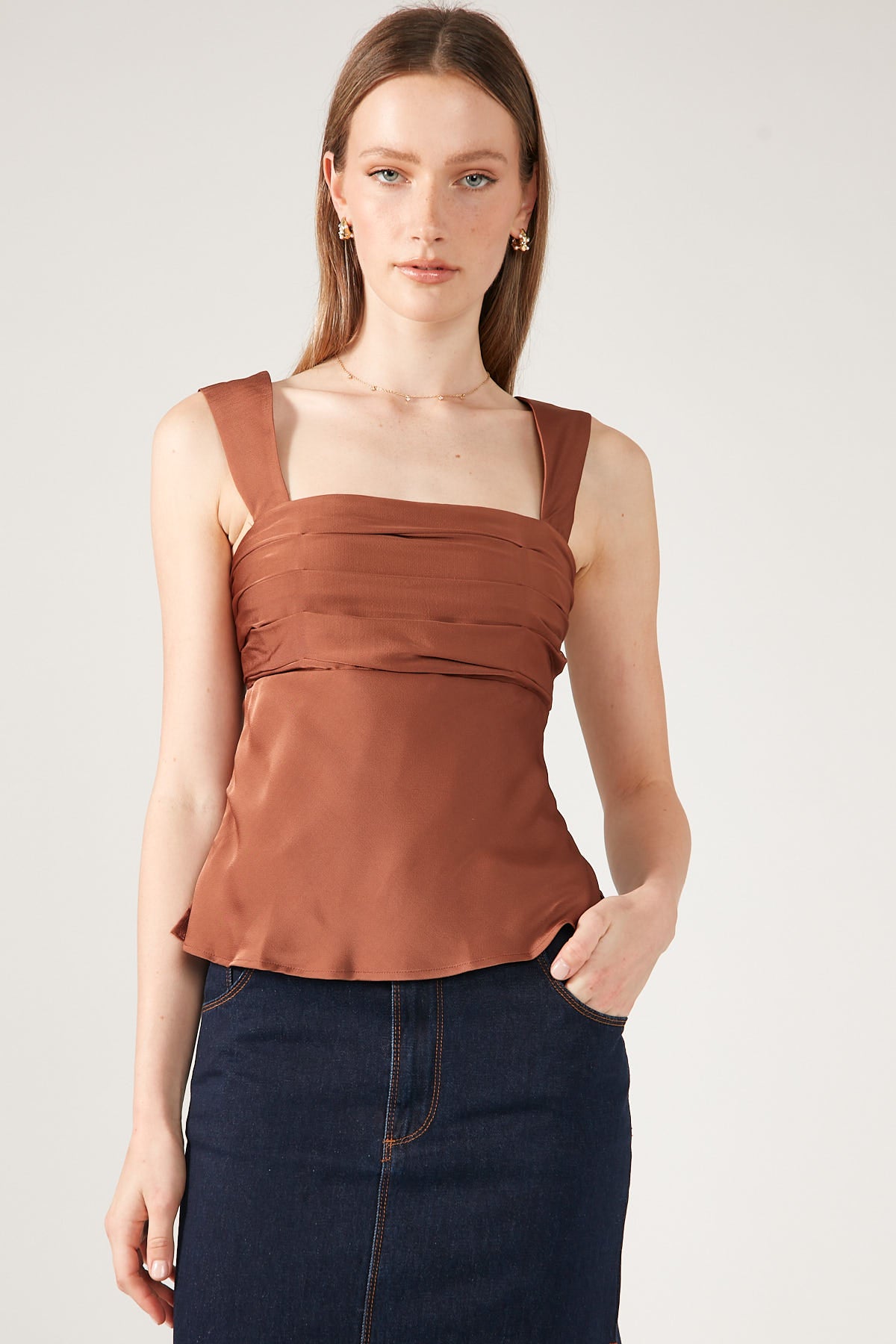 Perfect Stranger Simona Rouched Cami Brown