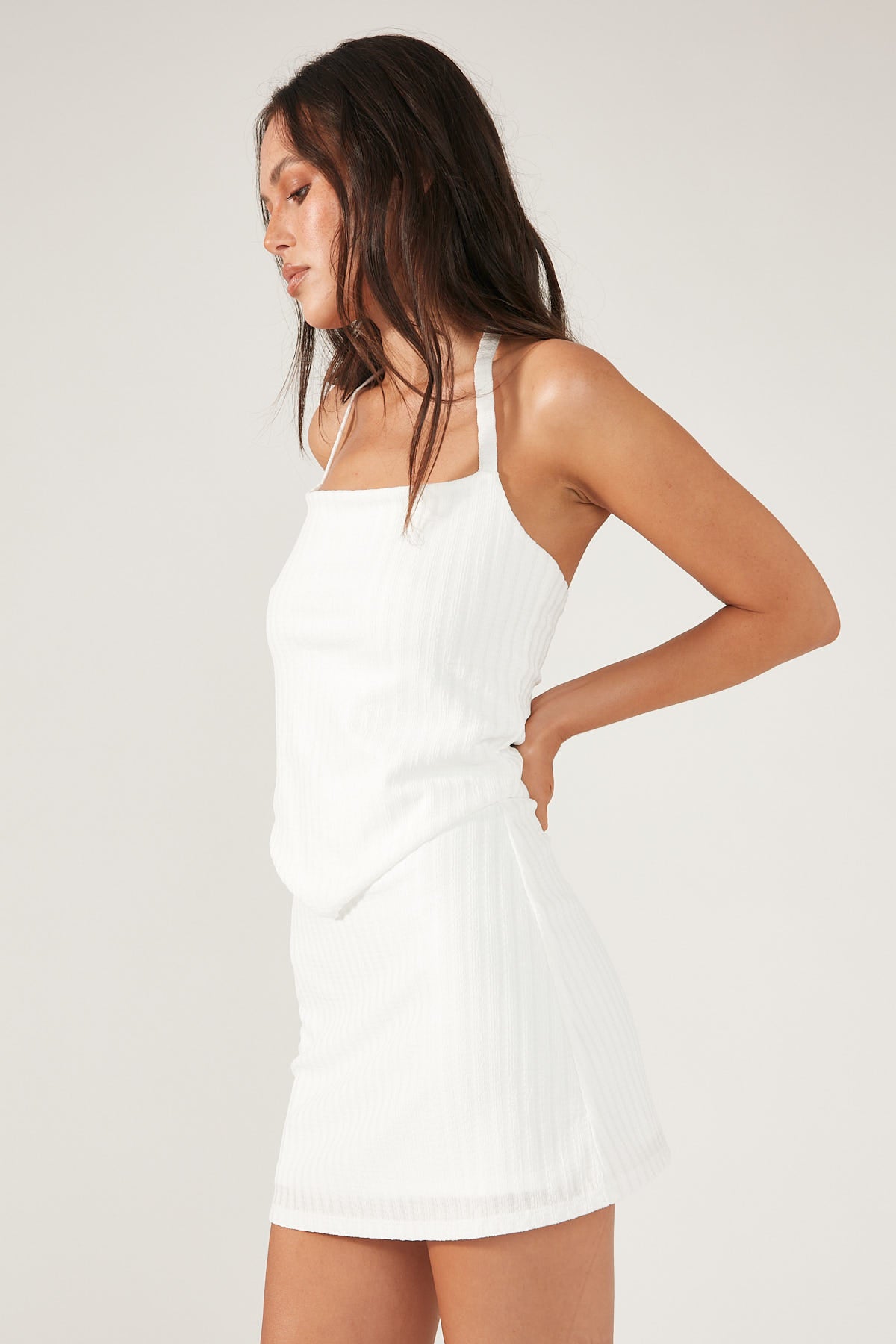Perfect Stranger Cays Textured Mini Skirt Cream