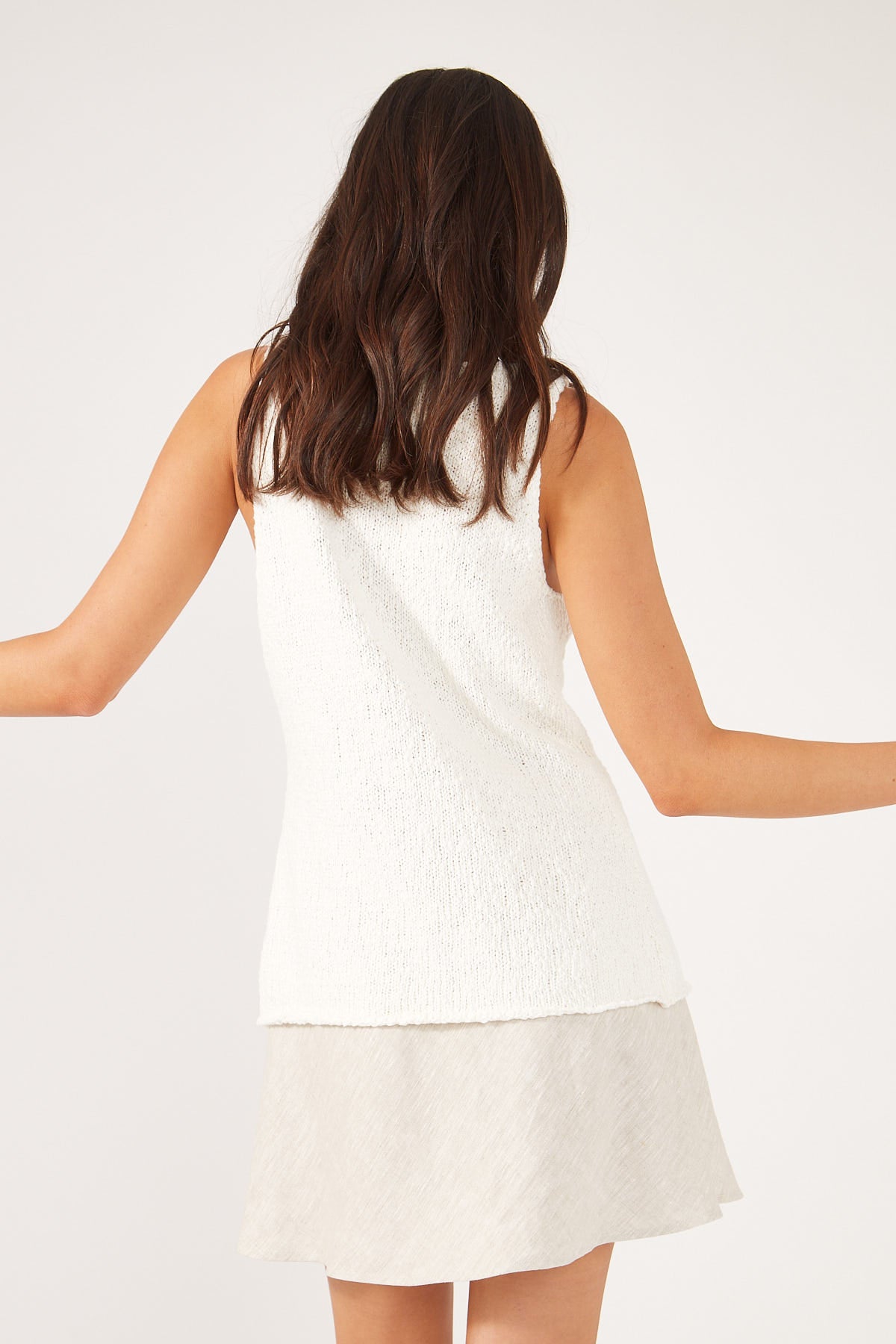Perfect Stranger Tobago Linen Mini Skirt Oatmeal