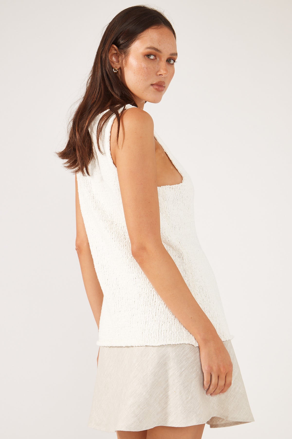 Perfect Stranger Tobago Knitted Vest White