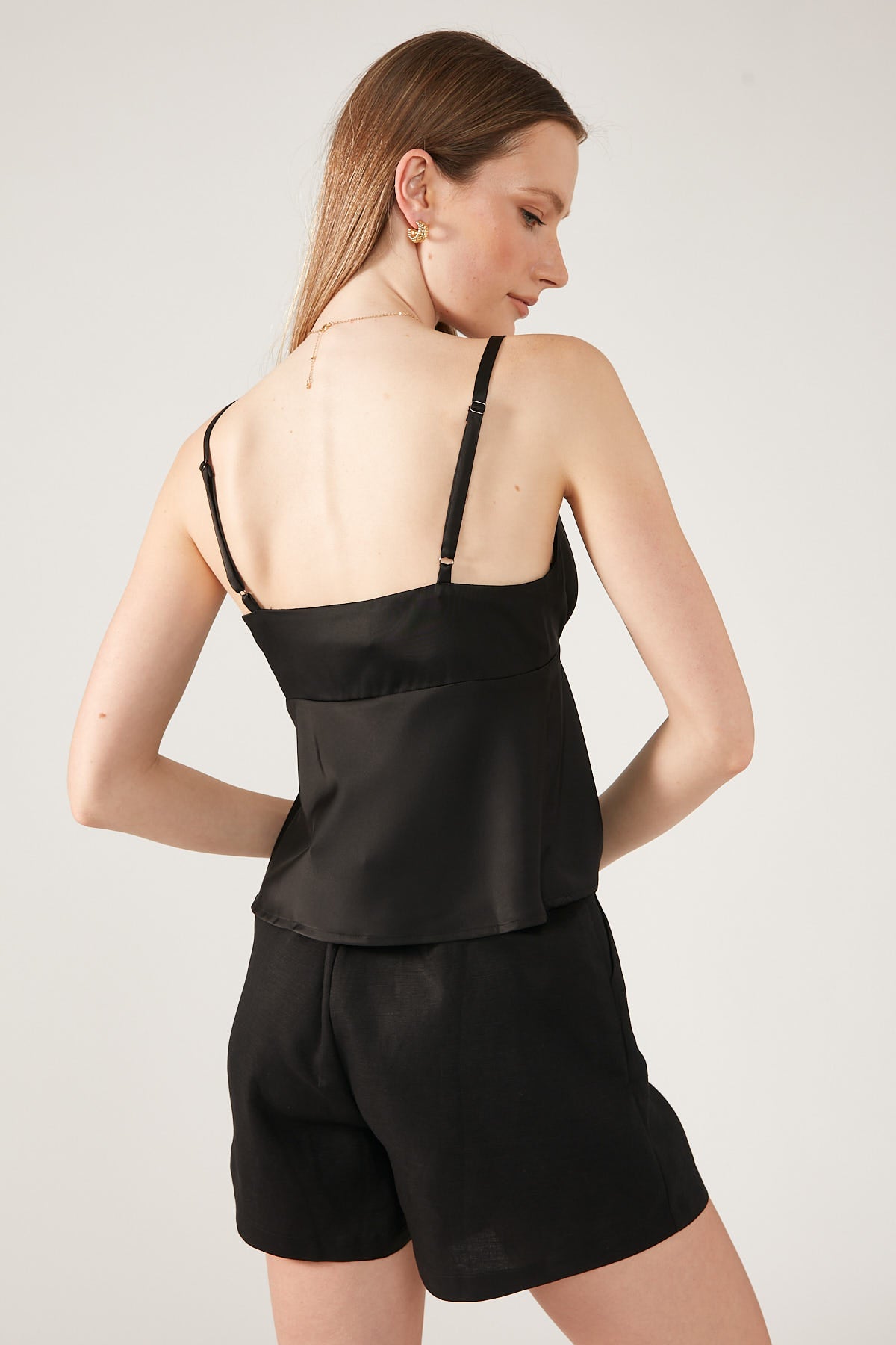 Perfect Stranger Wendy Open Front Cami Top Black