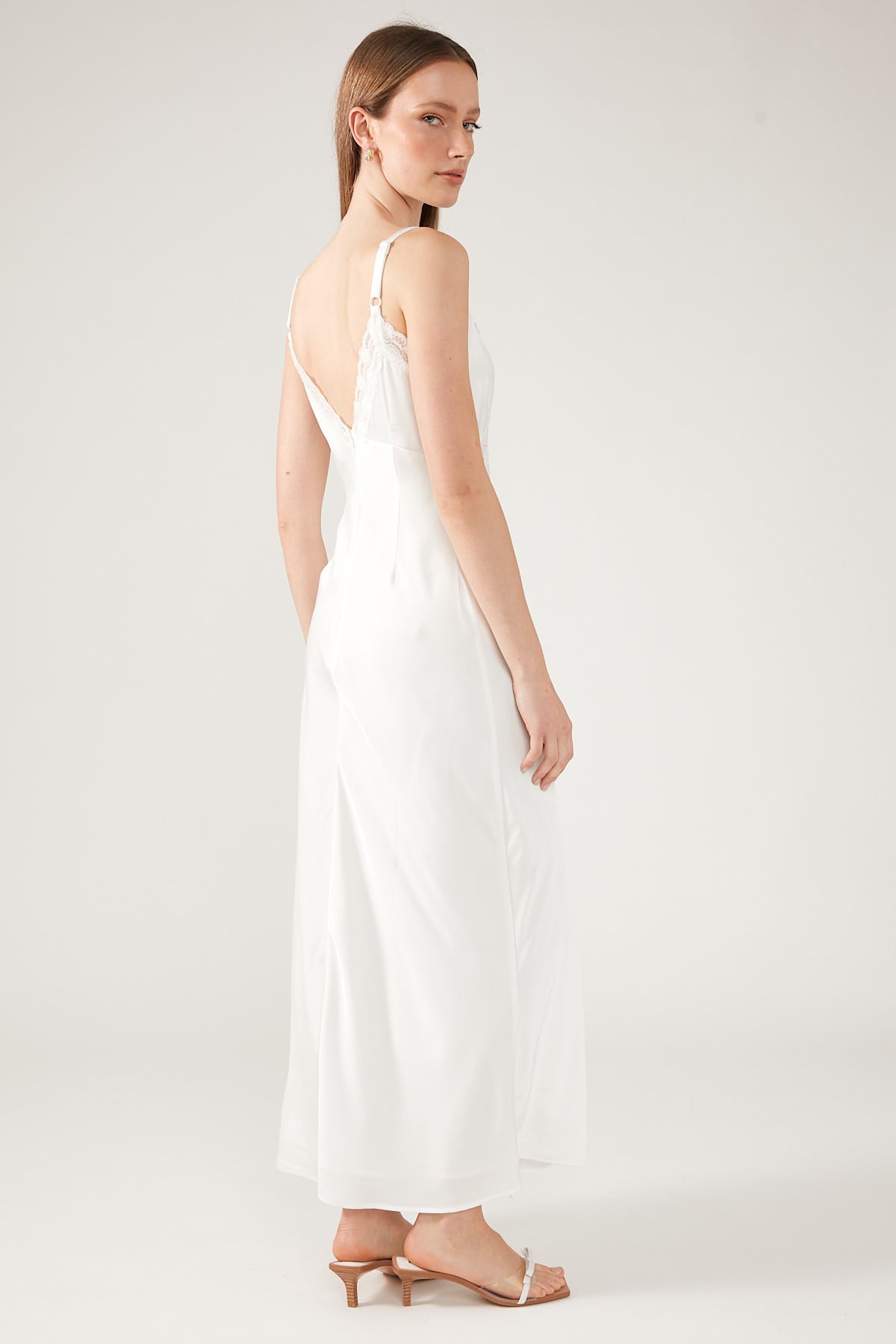 Perfect Stranger Lennie Lace Midi Dress White White