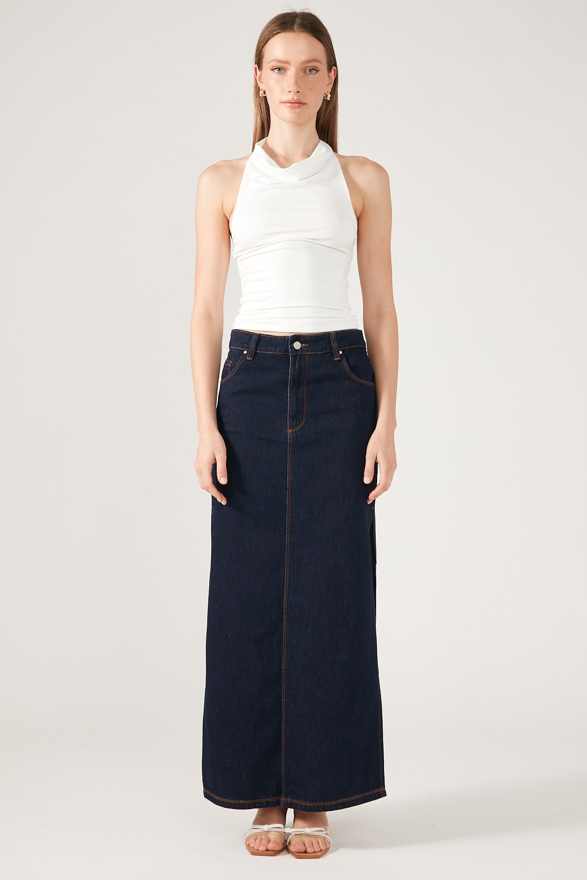 Perfect Stranger Gemma Halter Neck Top White