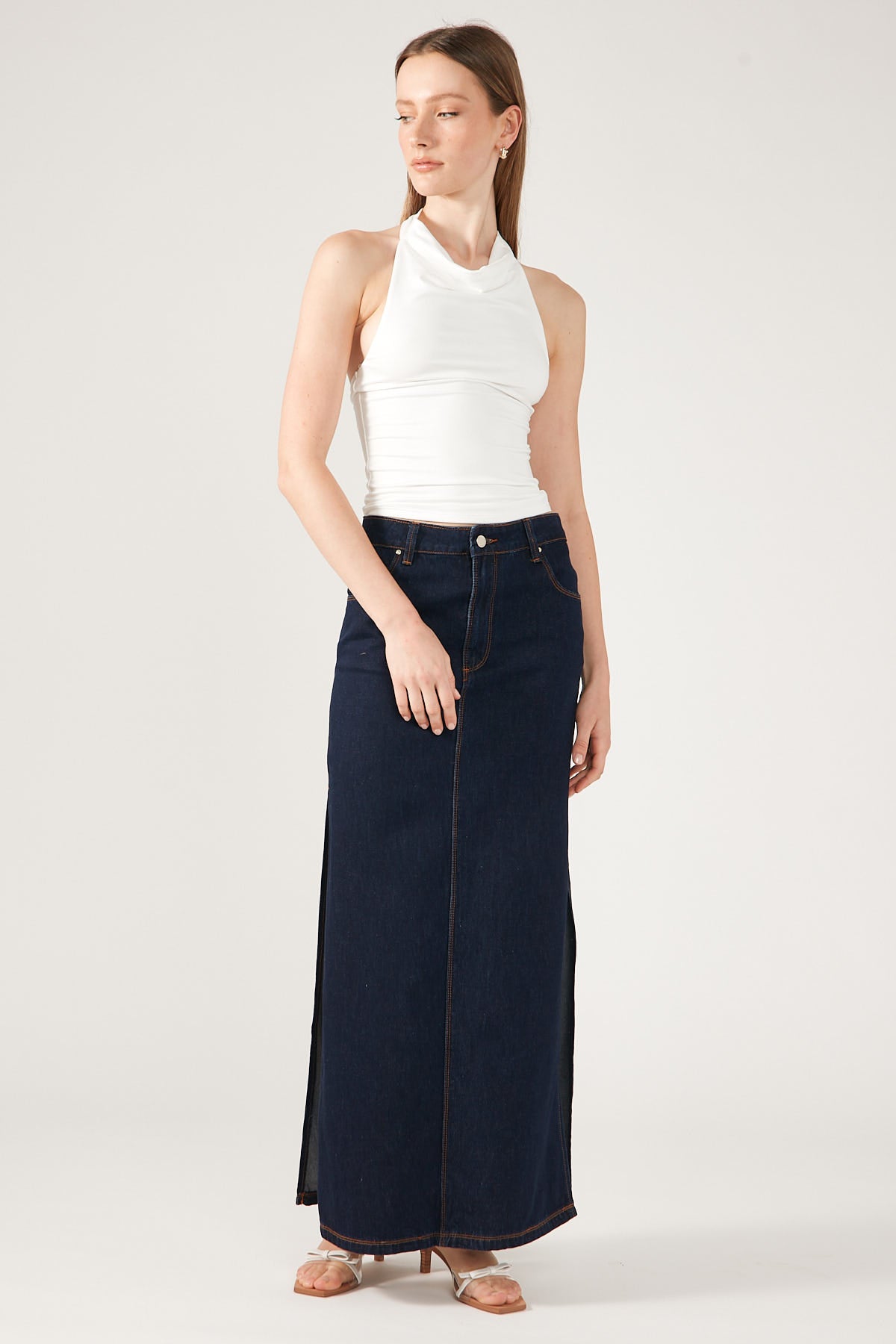 Perfect Stranger Gemma Halter Neck Top White