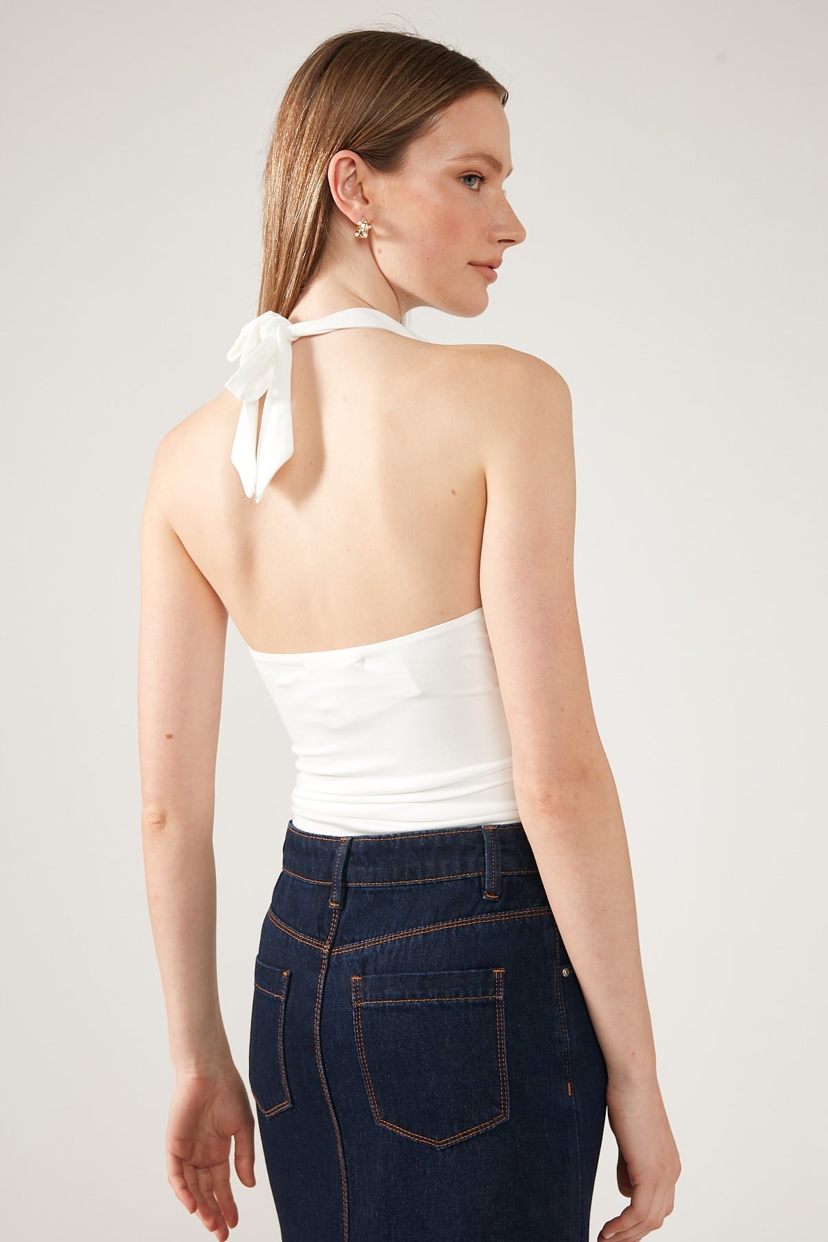 Perfect Stranger Gemma Halter Neck Top White