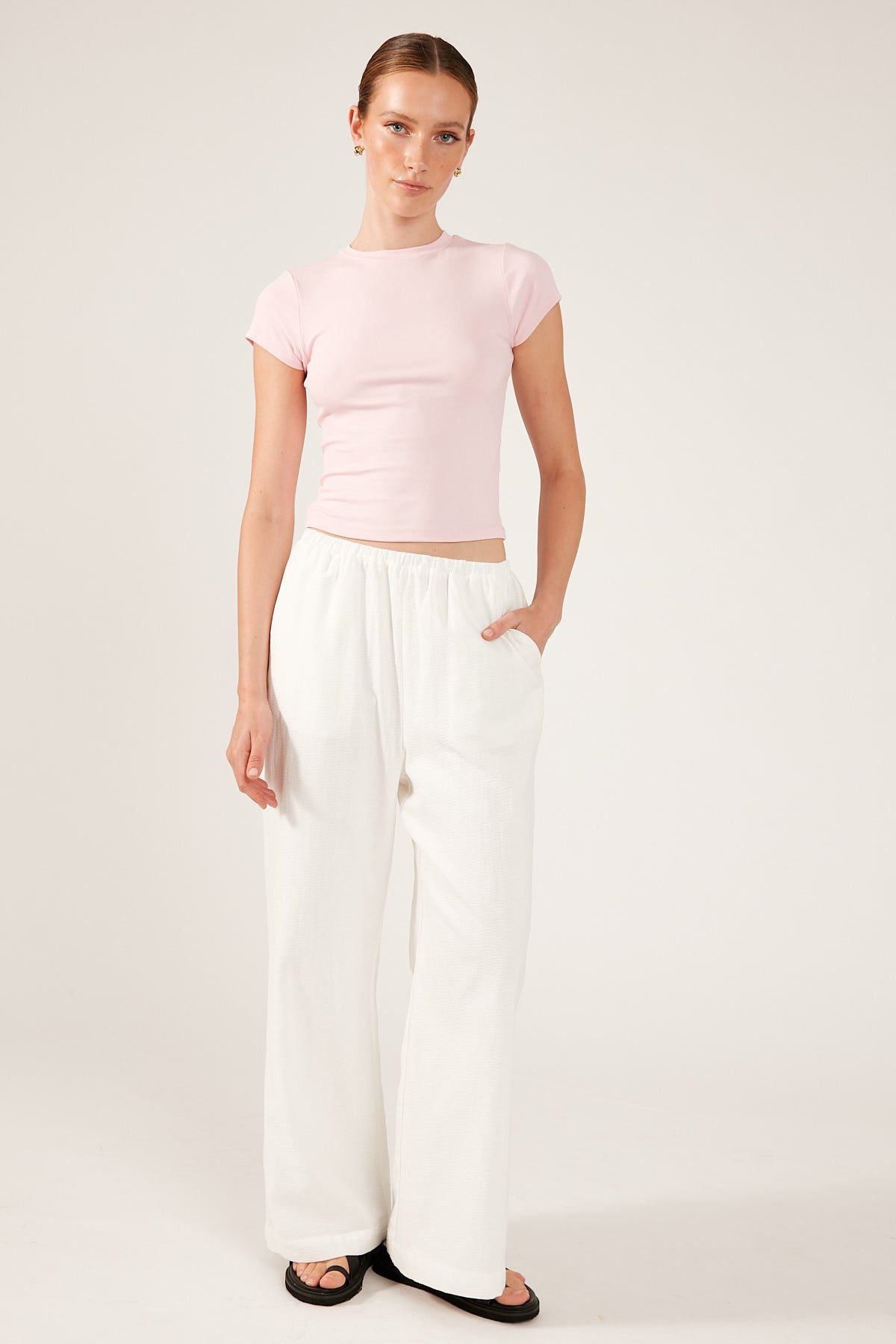 Perfect Stranger Cap Sleeve Tee Pink