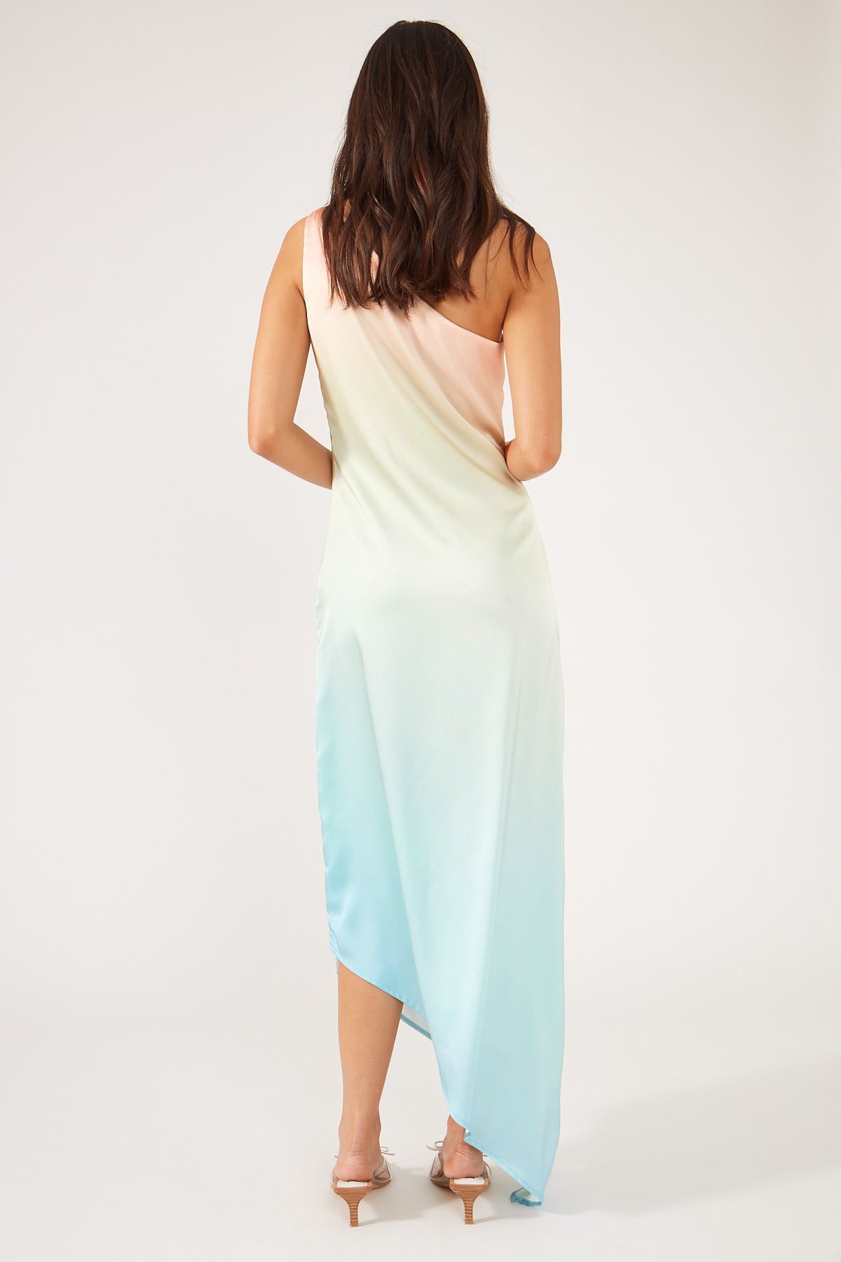 Perfect Stranger TRAMONTO ONE SHOULDER SATIN MIDI DRESS Multi