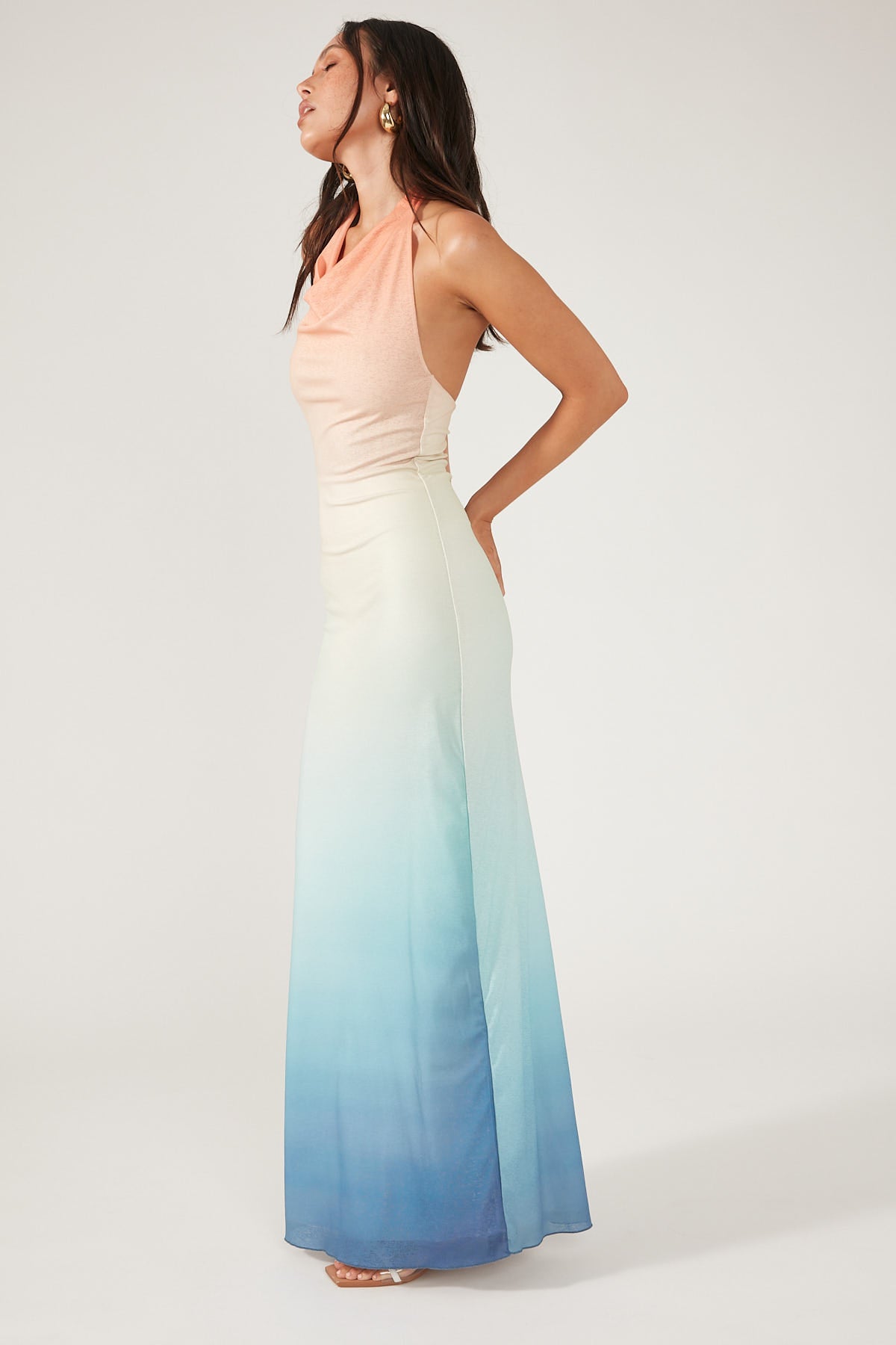 Perfect Stranger Tramonto Halter Maxi Dress Multi