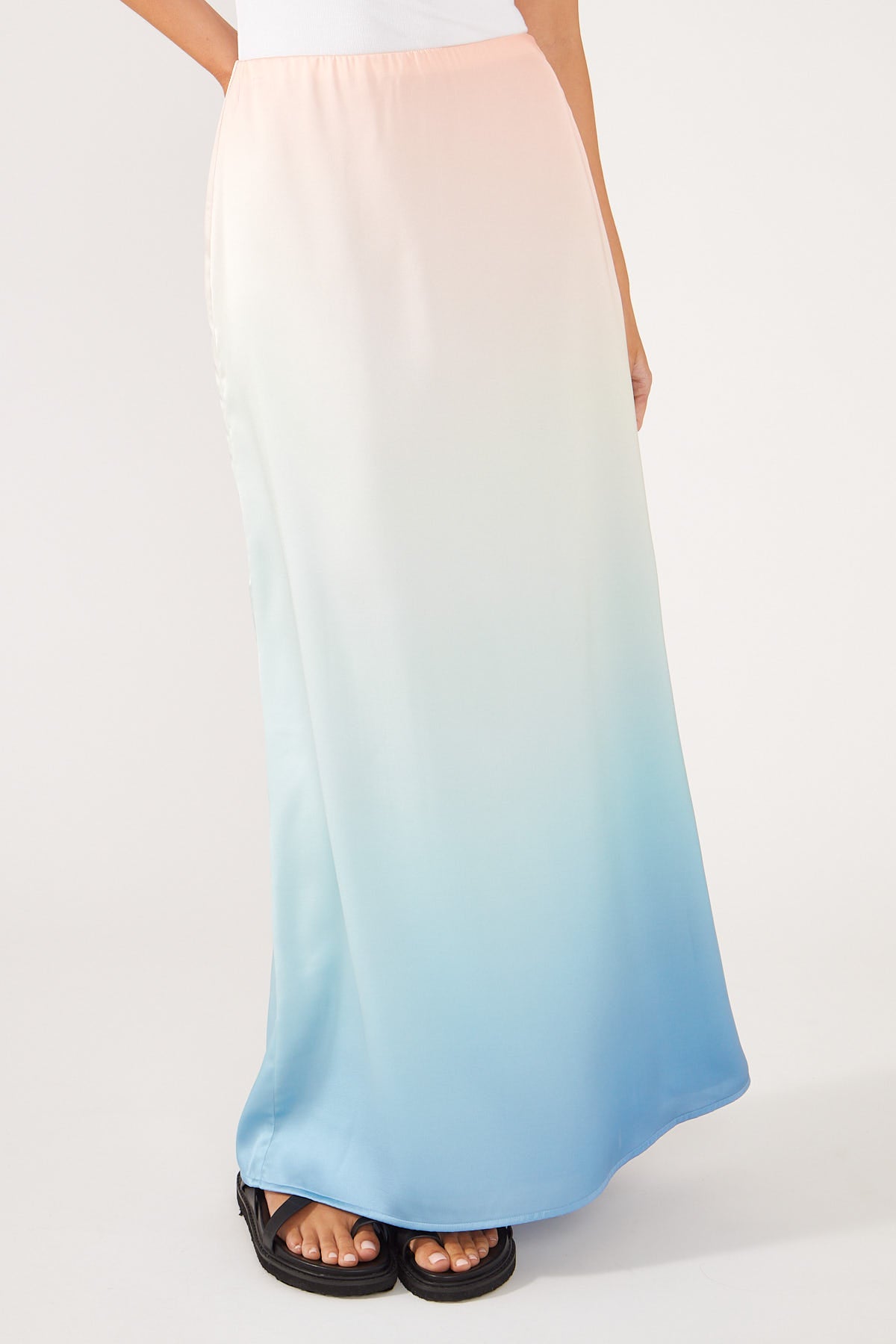Perfect Stranger TRAMONTO SATIN MIDI SKIRT Multi Colour