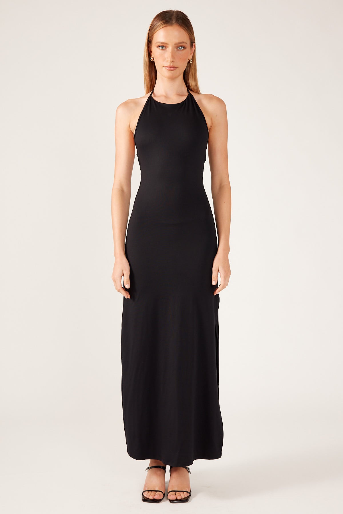 Black maxi outlet dress halter neck