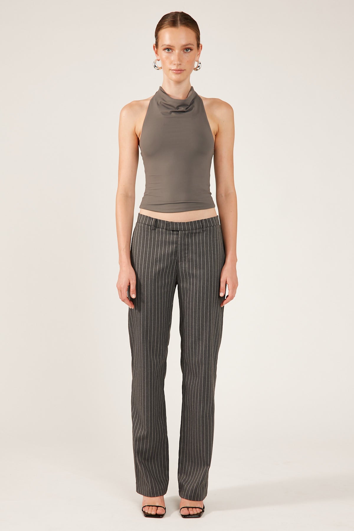 Perfect Stranger PEPPER PINSTRIPE 90S STRAIGHT LEG PANT Grey Stripe
