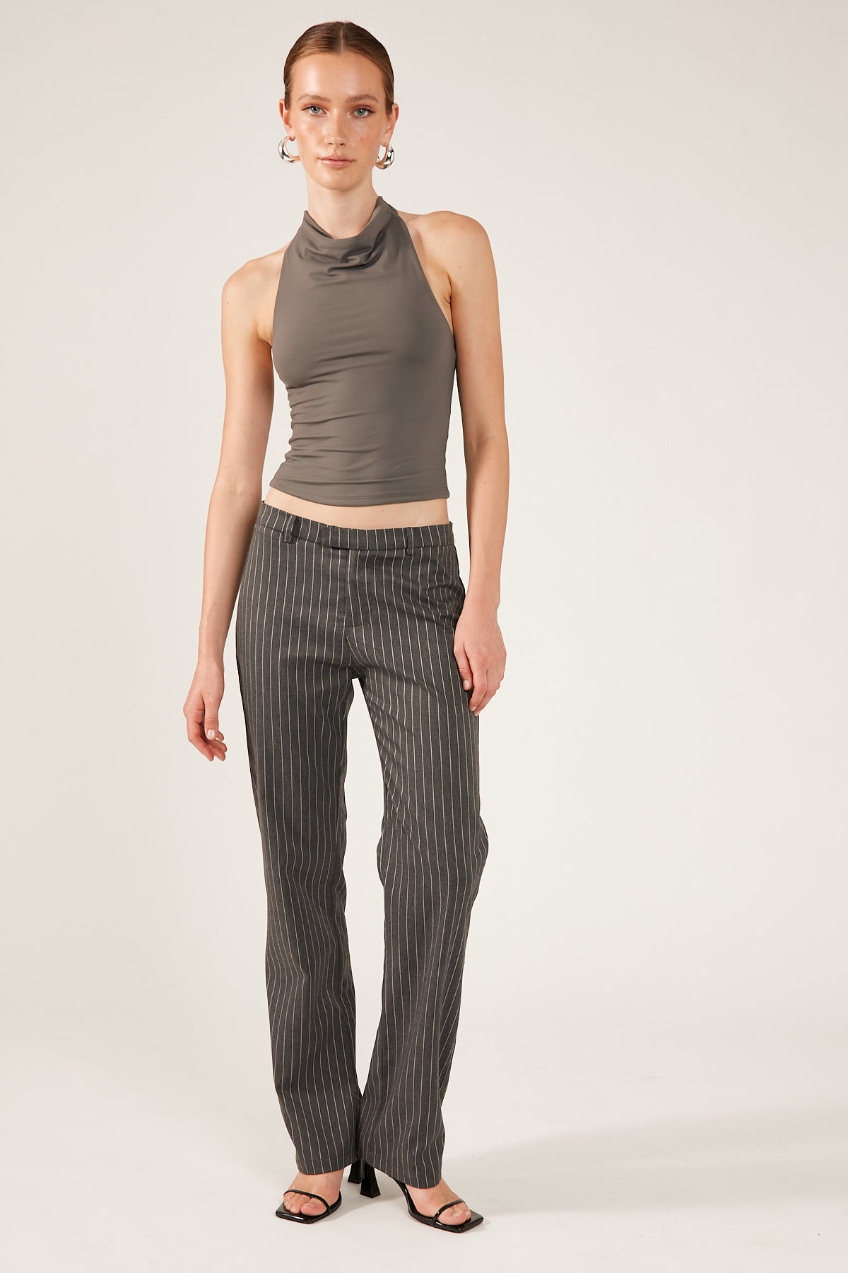 Perfect Stranger PEPPER PINSTRIPE 90S STRAIGHT LEG PANT Grey Stripe