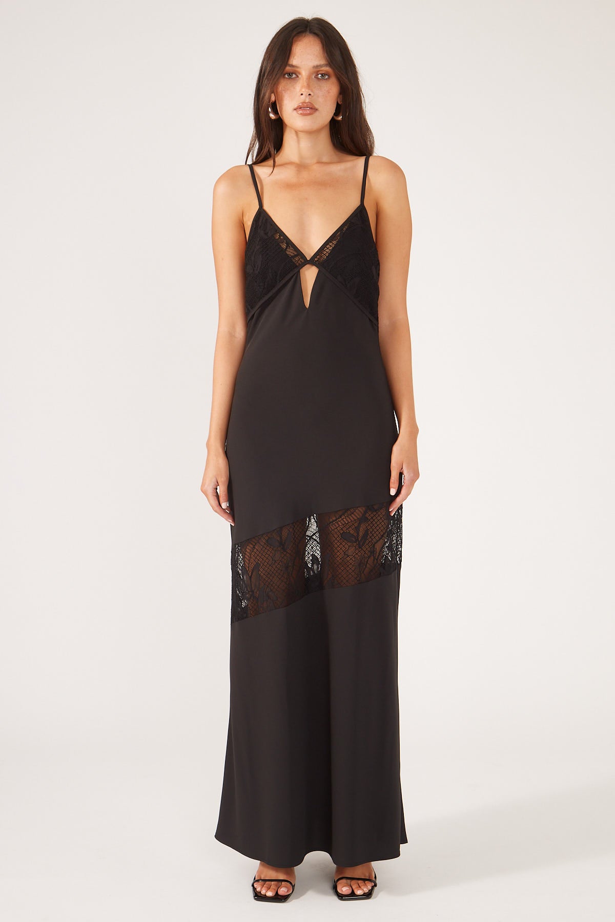 Perfect Stranger DESTINO LACE MAXI DRESS Black