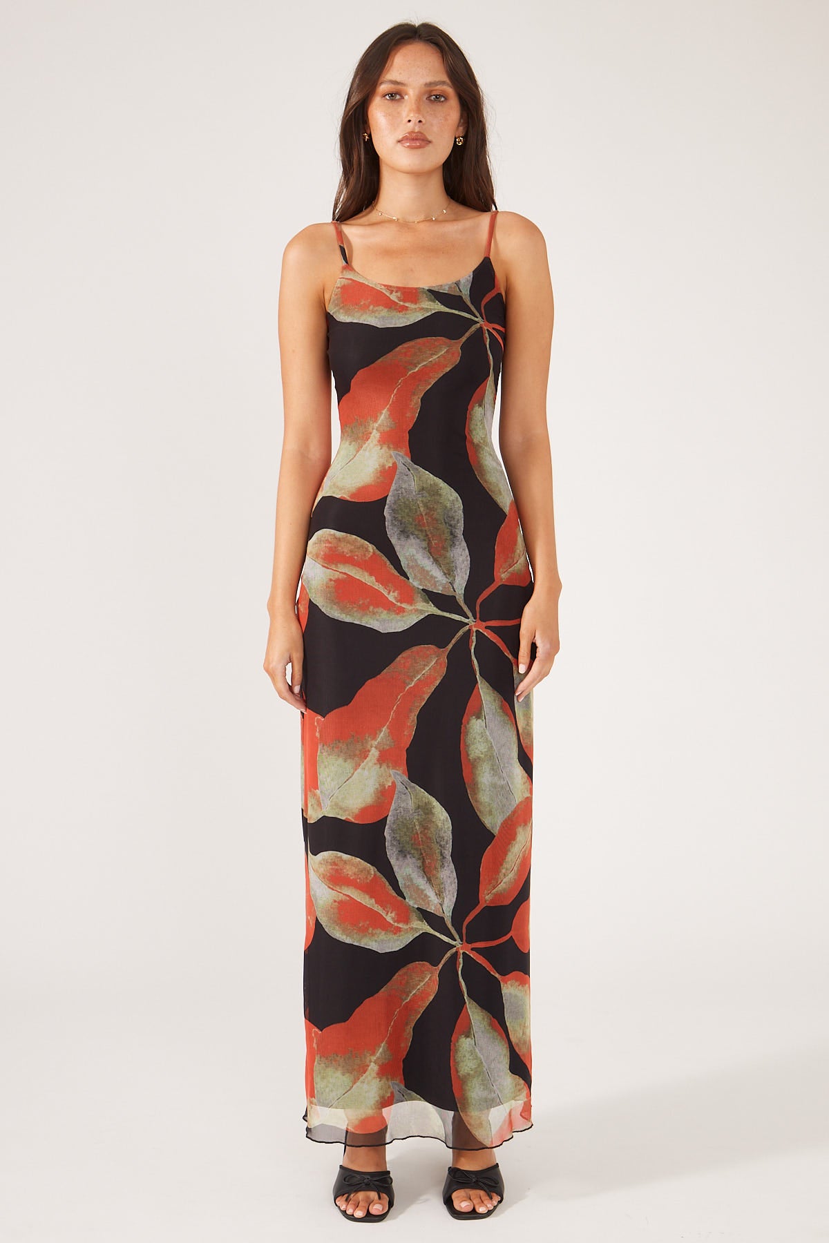 Perfect Stranger Bromeliad Dream Maxi Dress Black Print