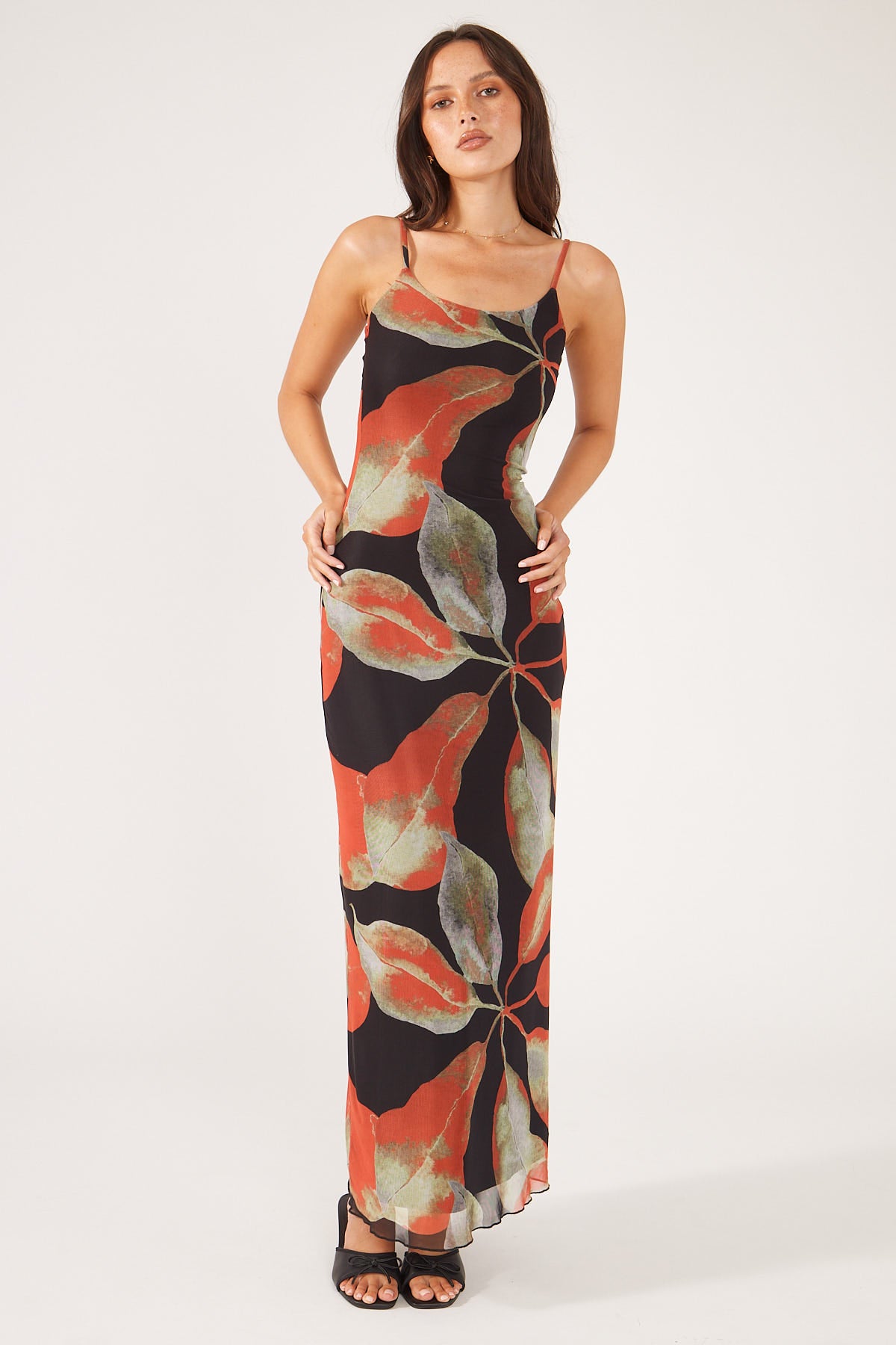 Perfect Stranger Bromeliad Dream Maxi Dress Black Print
