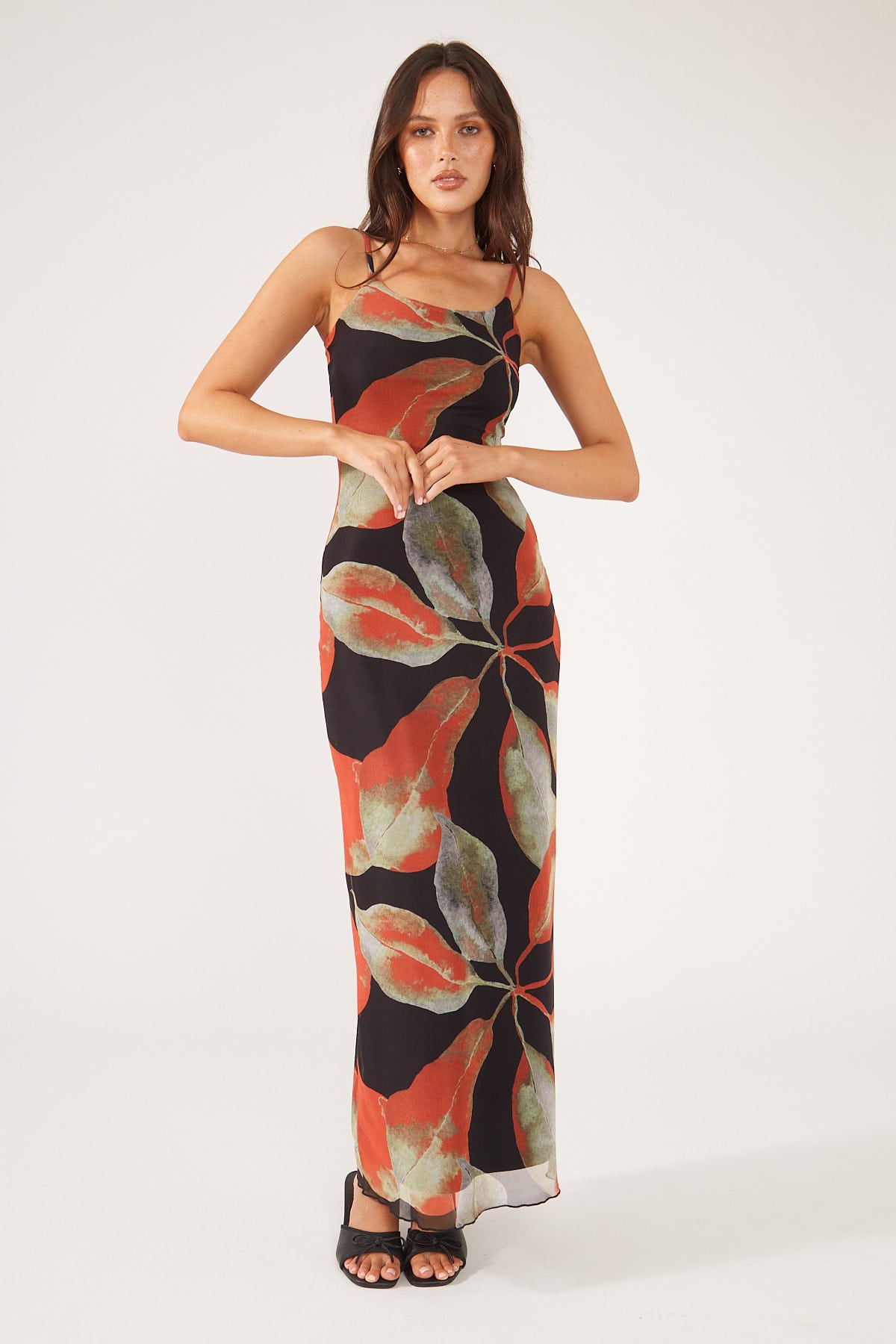 Perfect Stranger Bromeliad Dream Maxi Dress Black Print