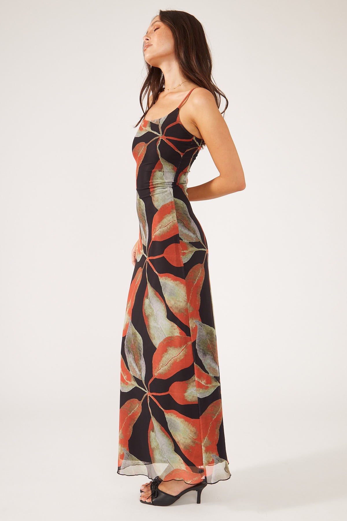 Perfect Stranger Bromeliad Dream Maxi Dress Black Print