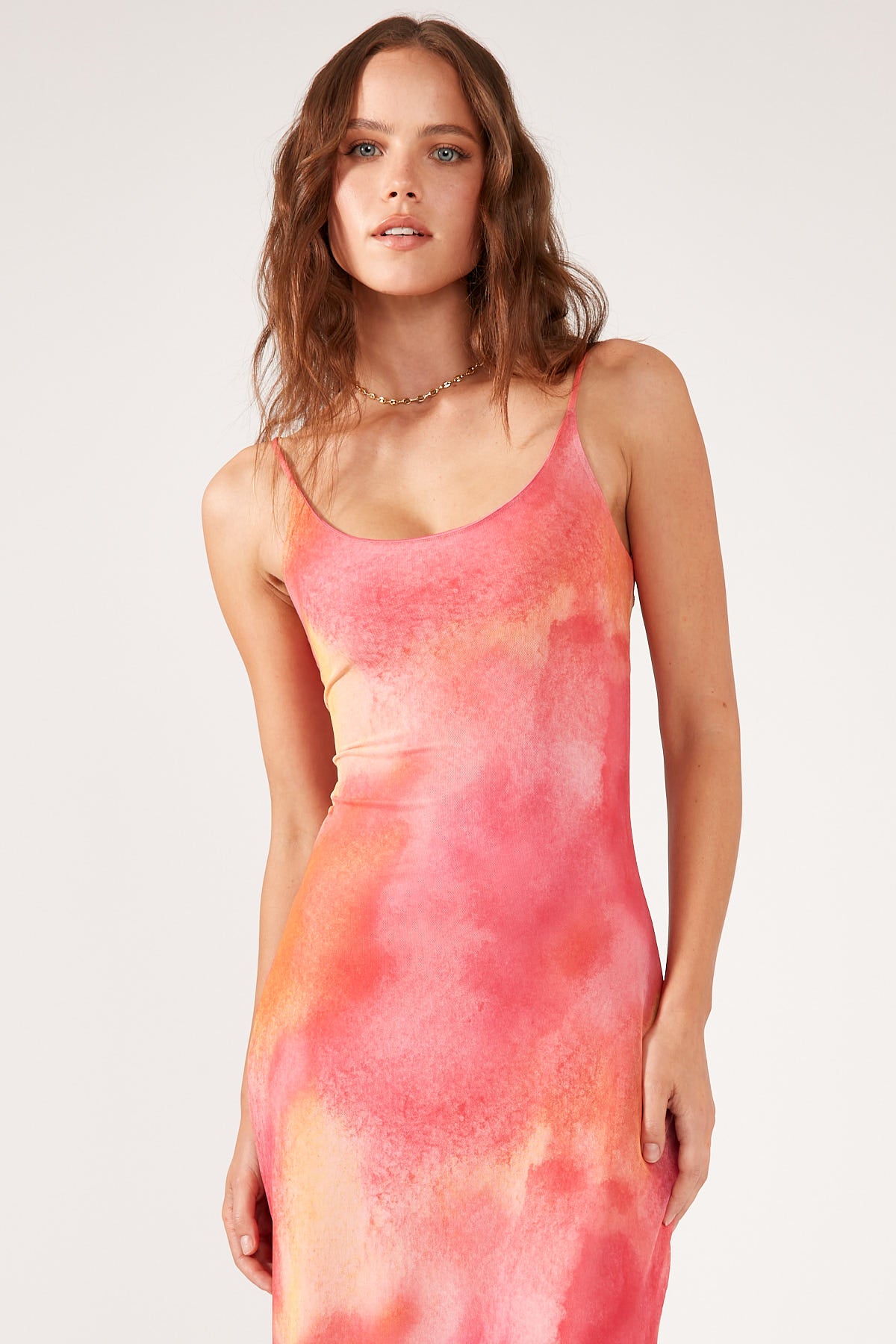 Perfect Stranger ROMANTIC HAZE RECYCLED MIDI DRESS Pink Print