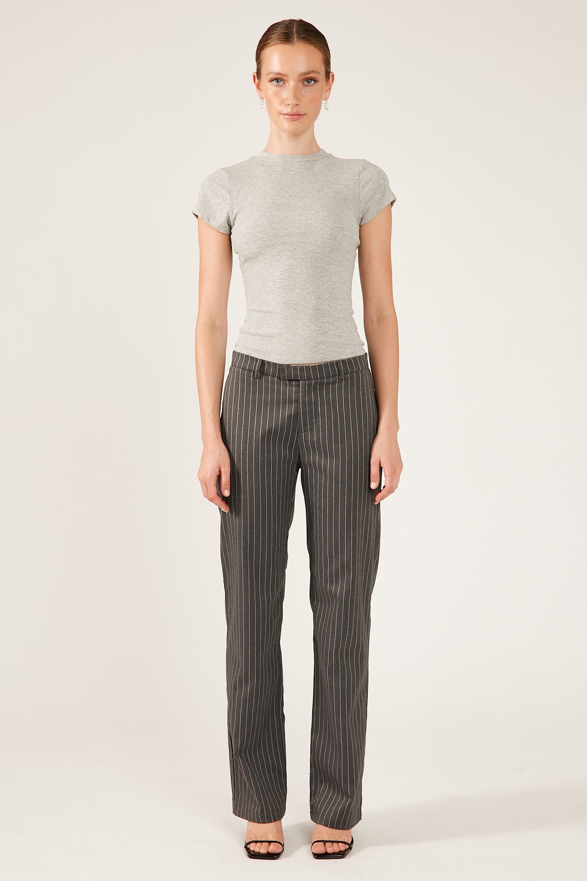 Perfect Stranger Cap Sleeve Tee Grey Marle