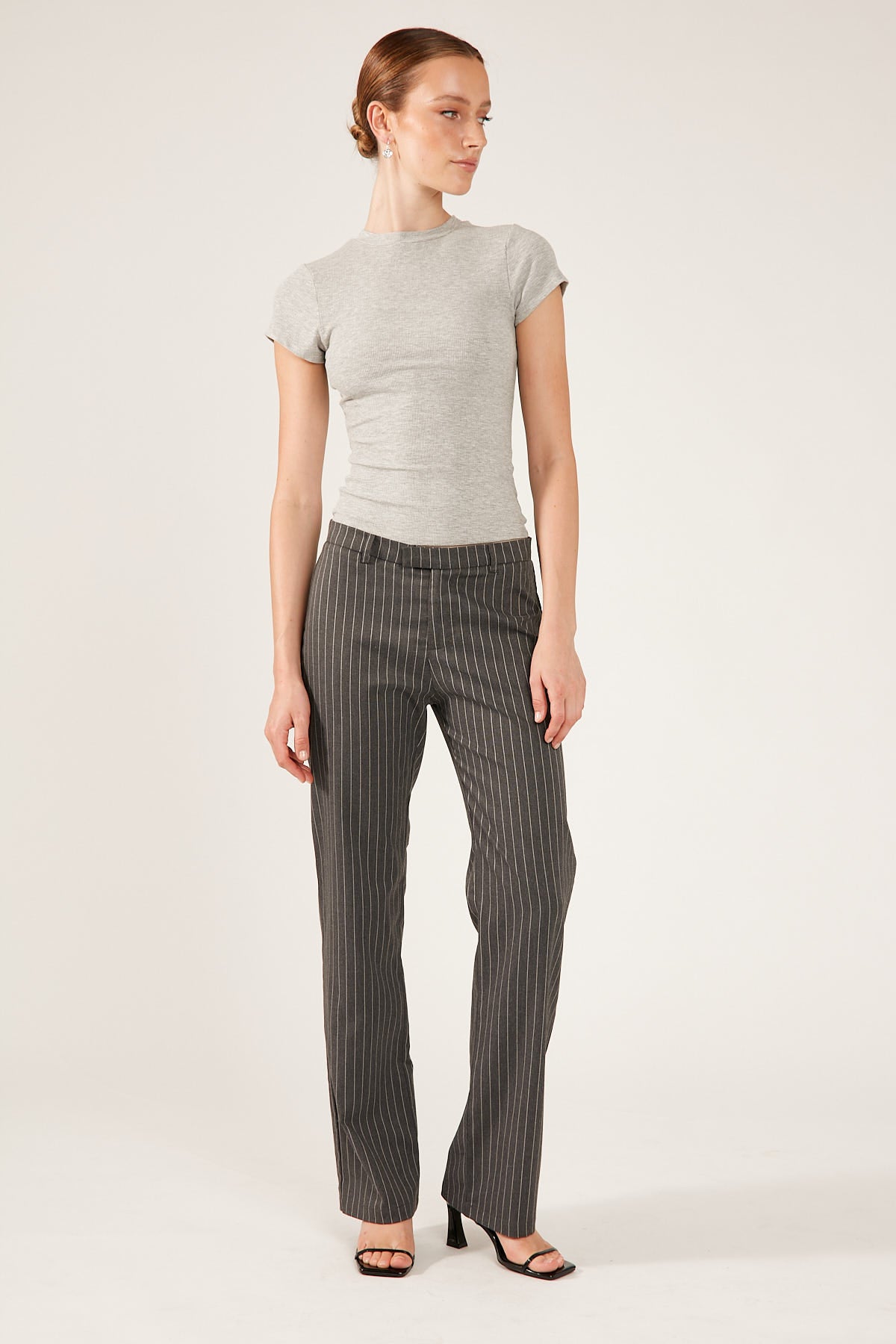 Perfect Stranger Cap Sleeve Tee Grey Marle