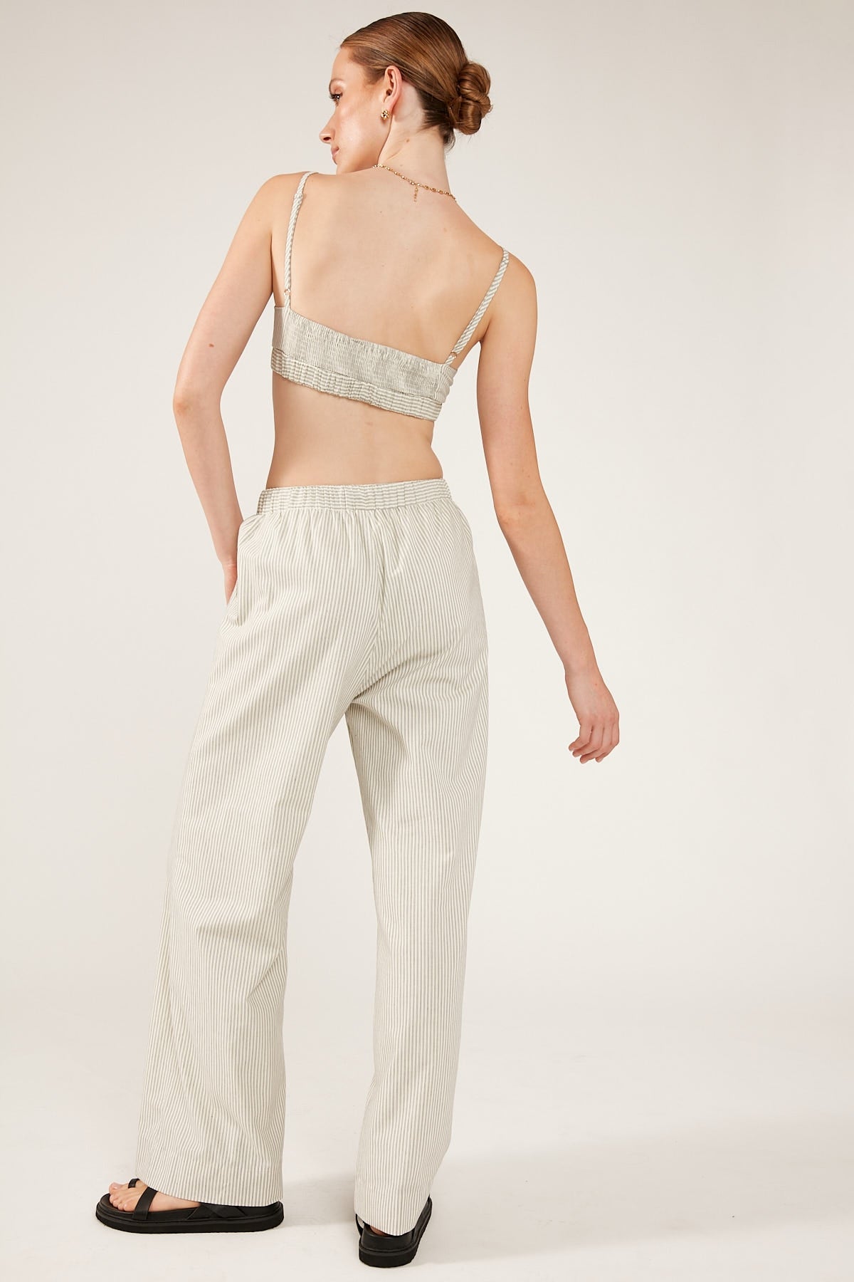 Perfect Stranger Palais Stripe Drawcord Pant White Stripe
