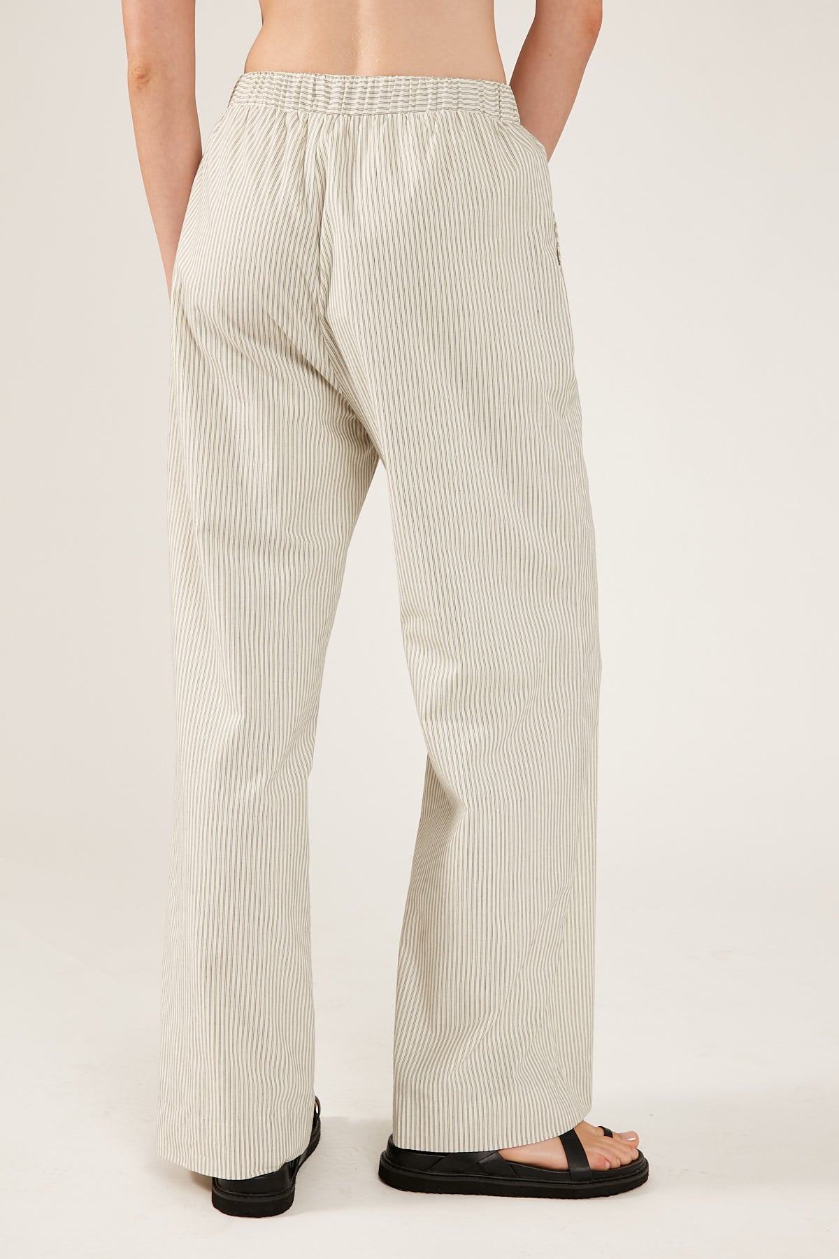 Perfect Stranger Palais Stripe Drawcord Pant White Stripe