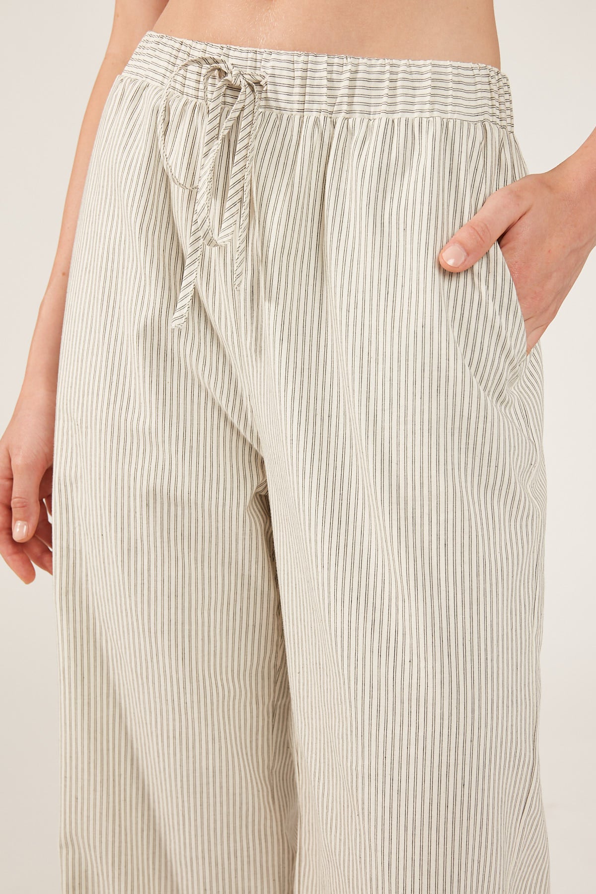 Perfect Stranger Palais Stripe Drawcord Pant White Stripe