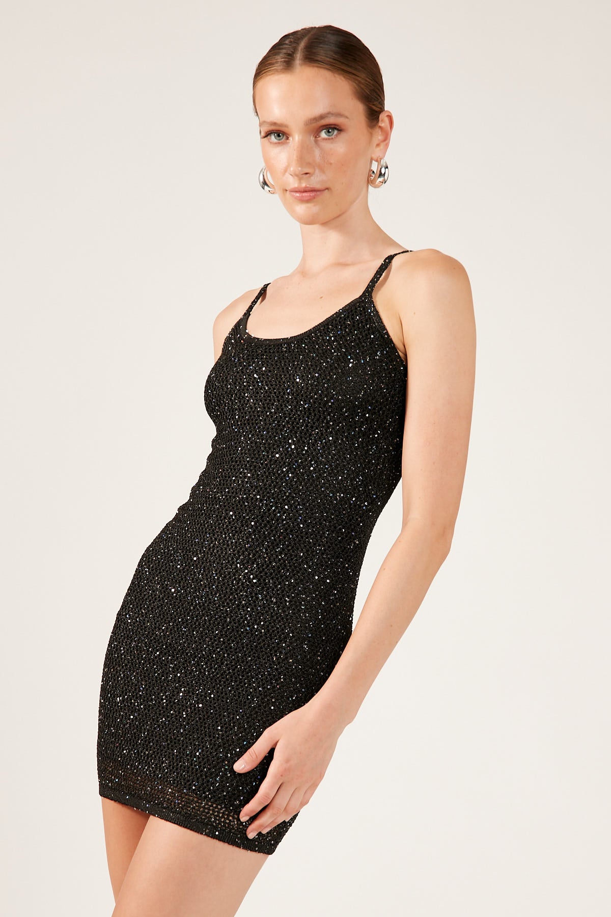 Perfect Stranger Night Beam Sequin Mini dress Black