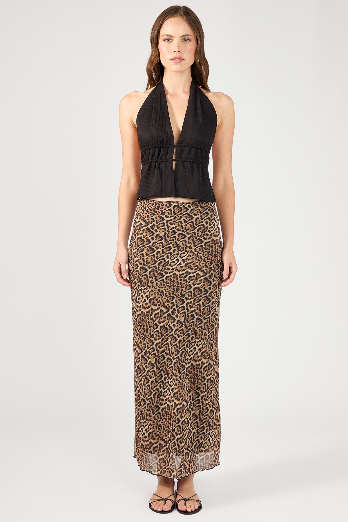 Perfect Stranger Corfu Crinkle Halter Top Black