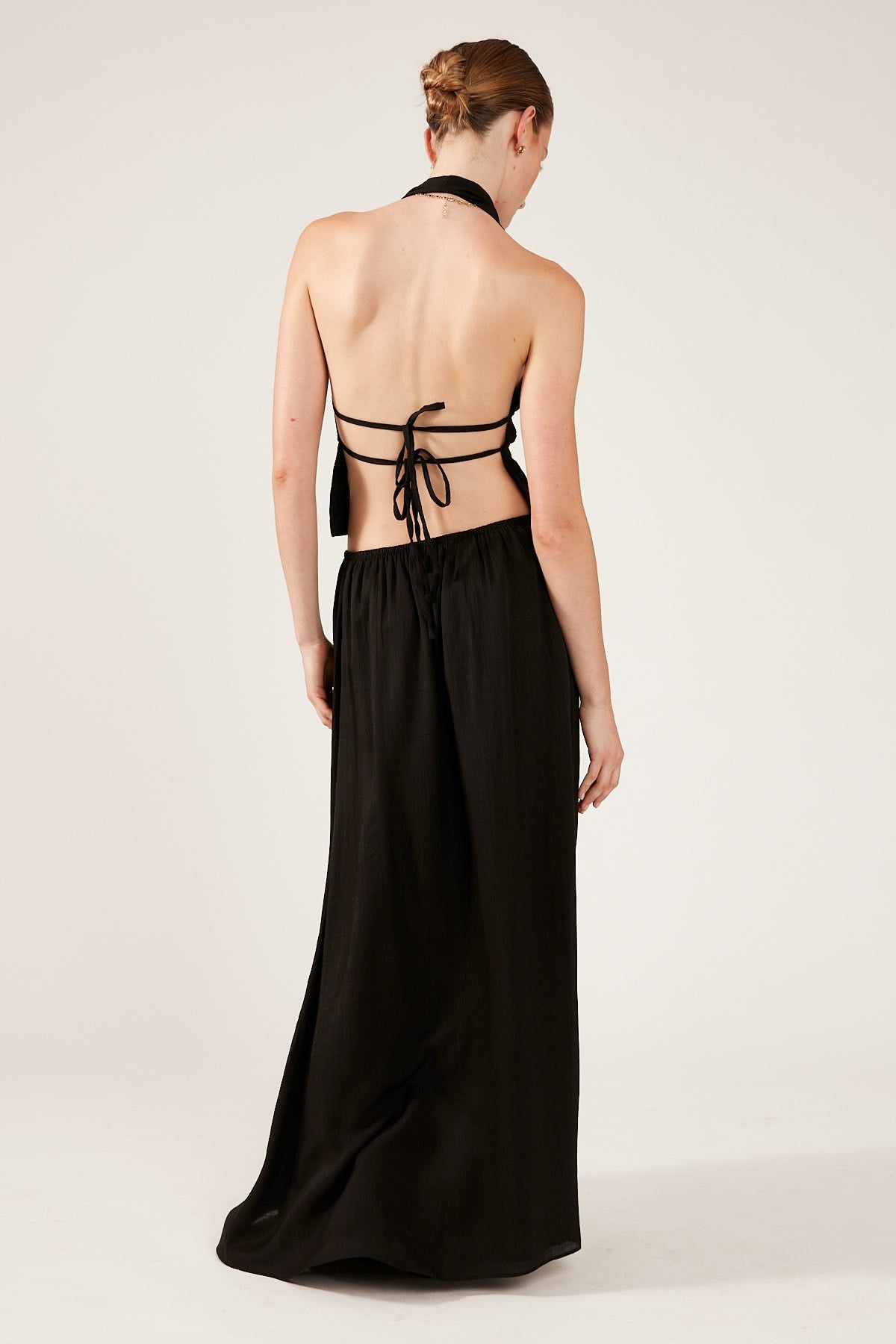 Perfect Stranger Corfu Crinkle Maxi Skirt Black