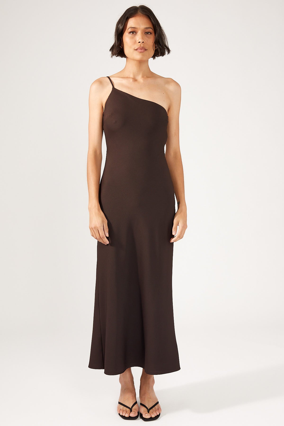 Perfect Stranger Kos Asymmetrical Maxi Dress Brown