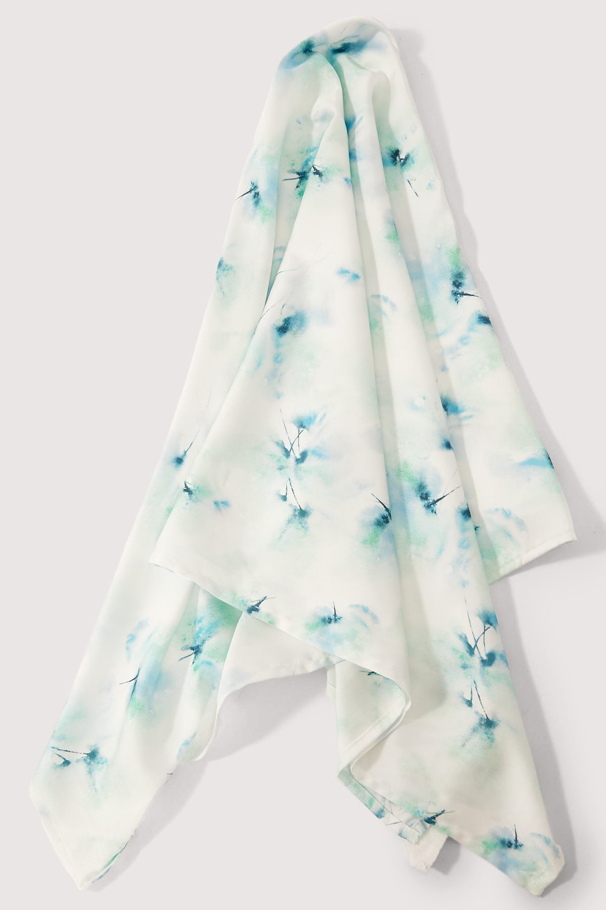 Perfect Stranger Forget Me Nots Satin Scarf Blue Print