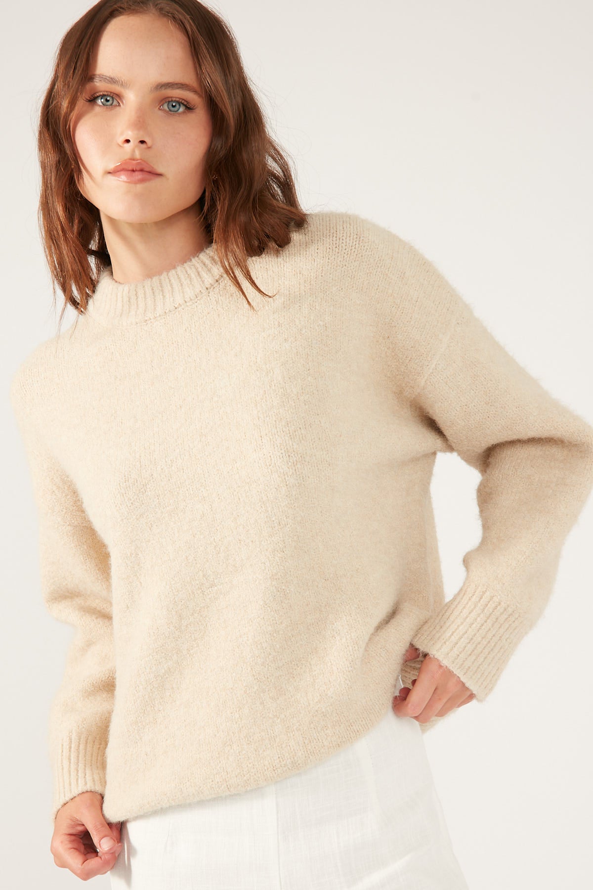 Perfect Stranger Oversized Super Soft Knit Jumper Oatmeal