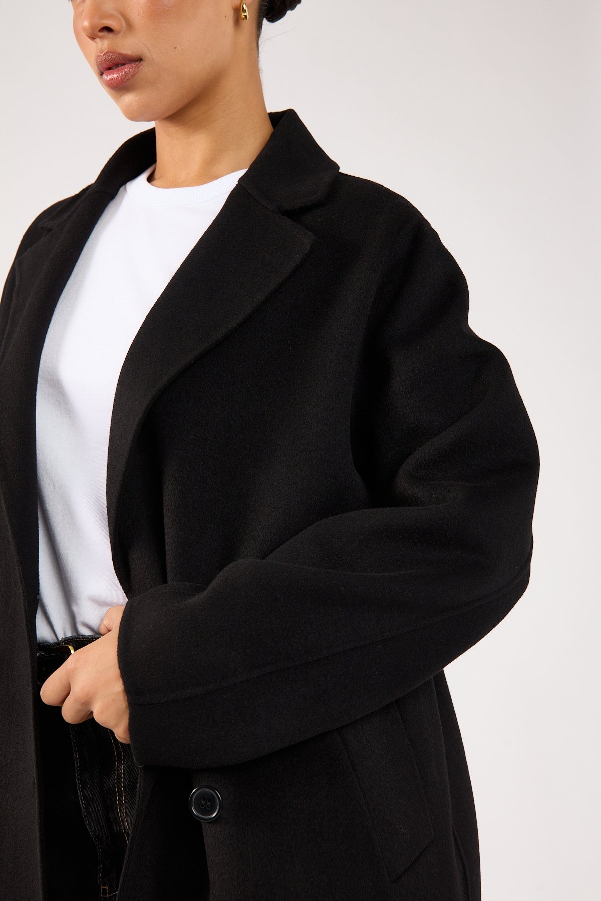 Perfect Stranger Asher Long Line Coat Black