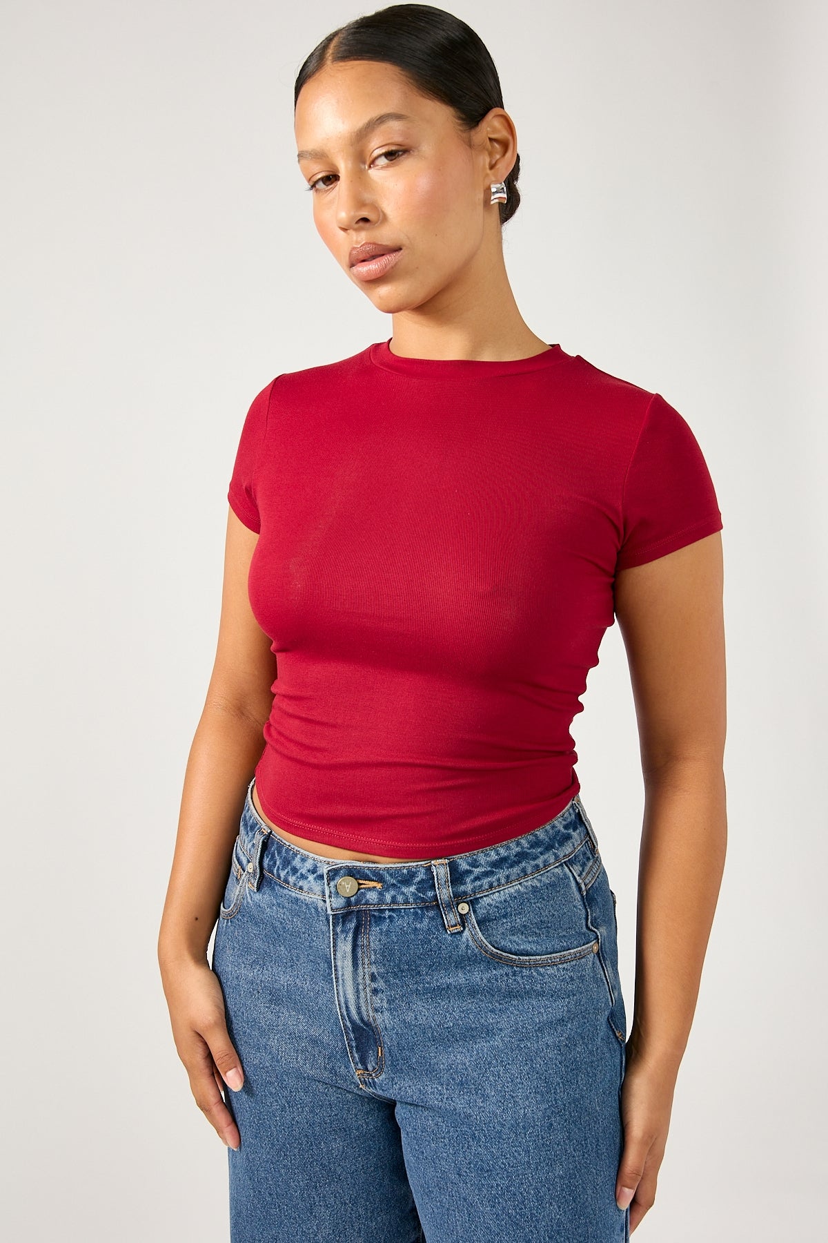 Perfect Stranger Cap Sleeve Tee Wine