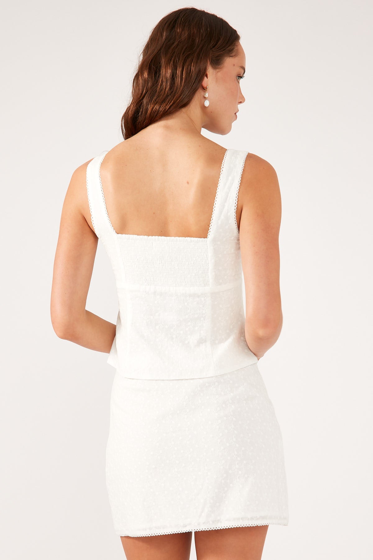 Perfect Stranger Love Song Broderie Mini Skirt White