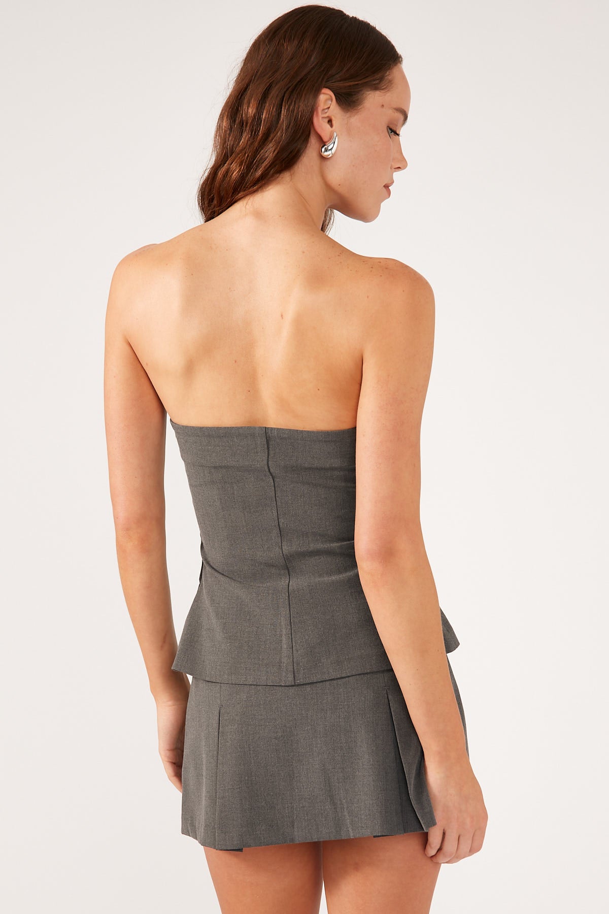 Perfect Stranger Monica Box Pleat Skort Grey