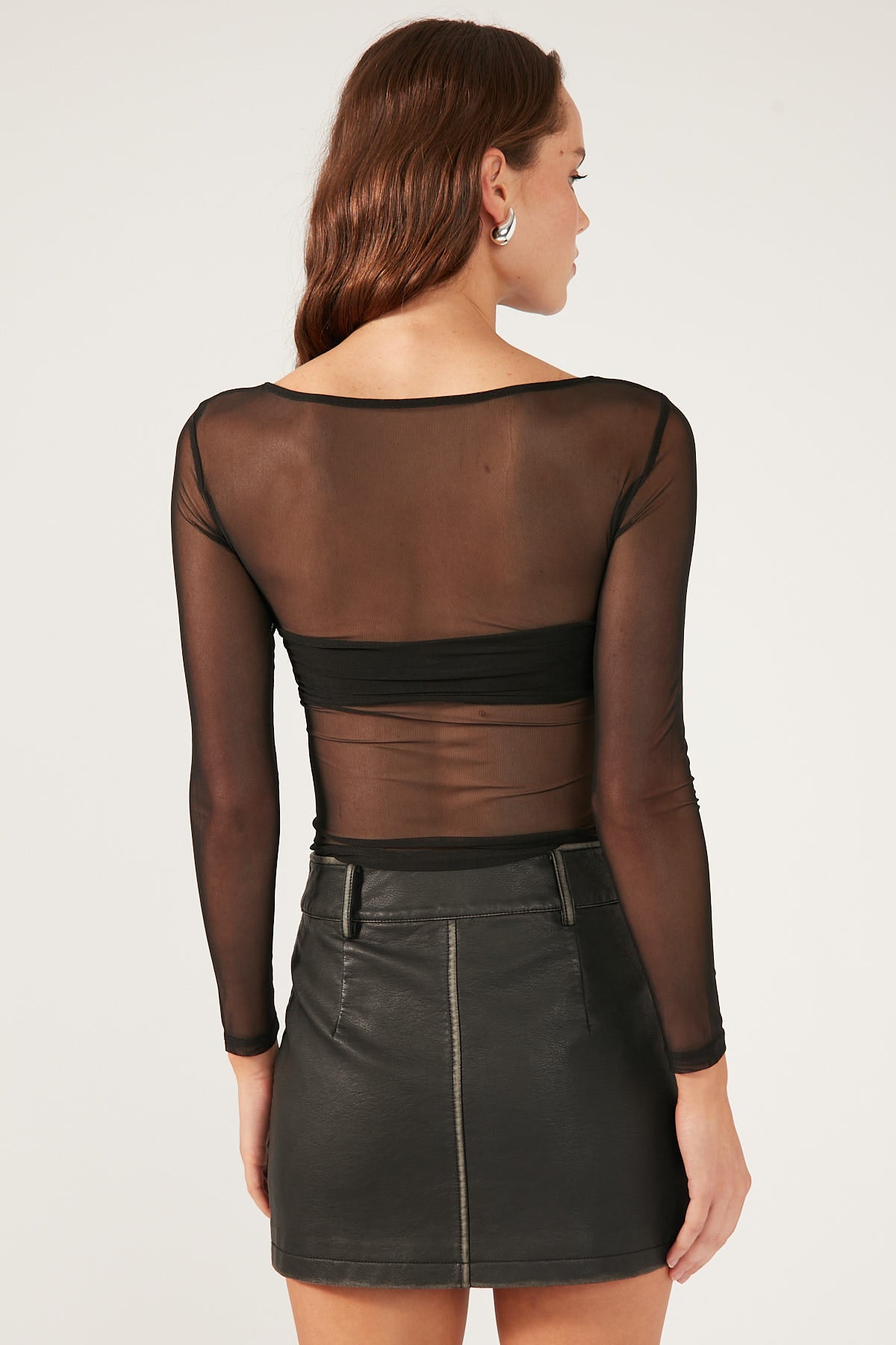 Perfect Stranger Maxx Washed PU Mini Skirt Washed Black