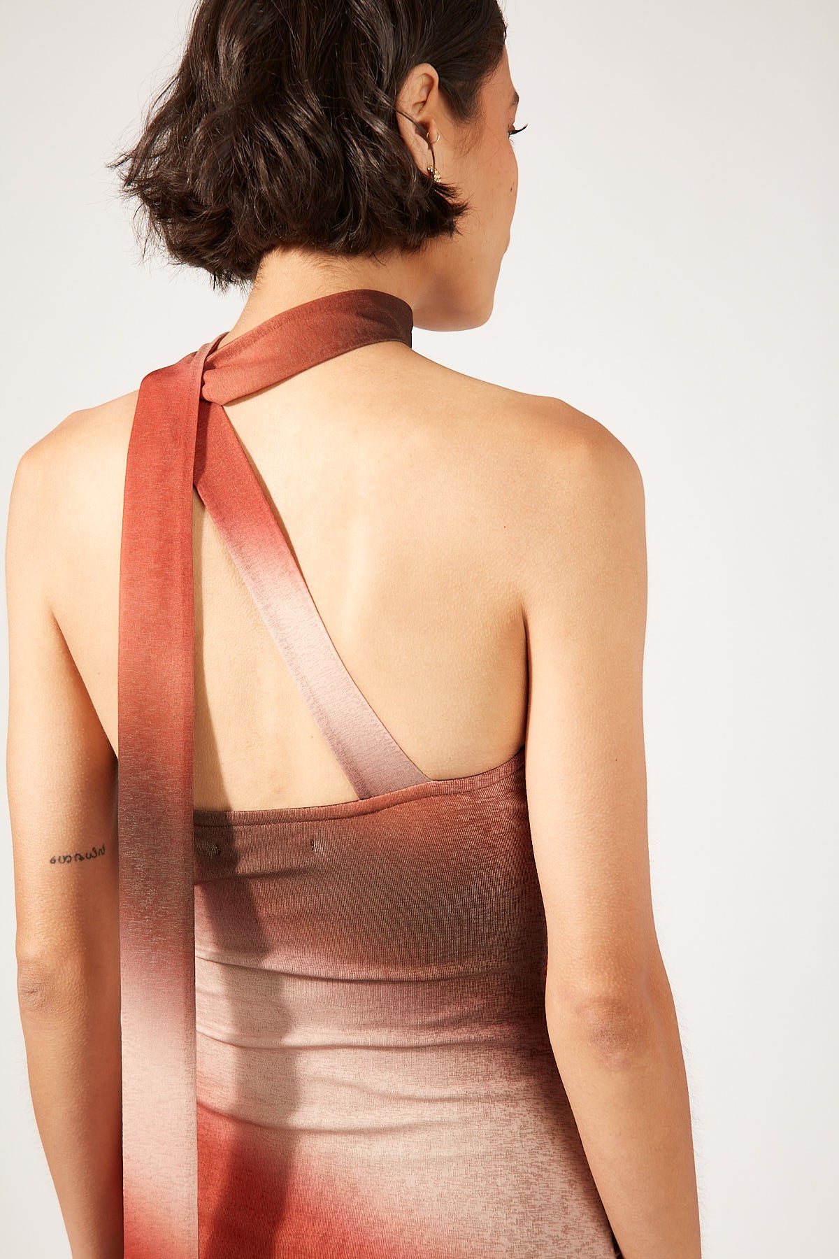 Perfect Stranger Superstition Mini Mesh Dress Brown Print